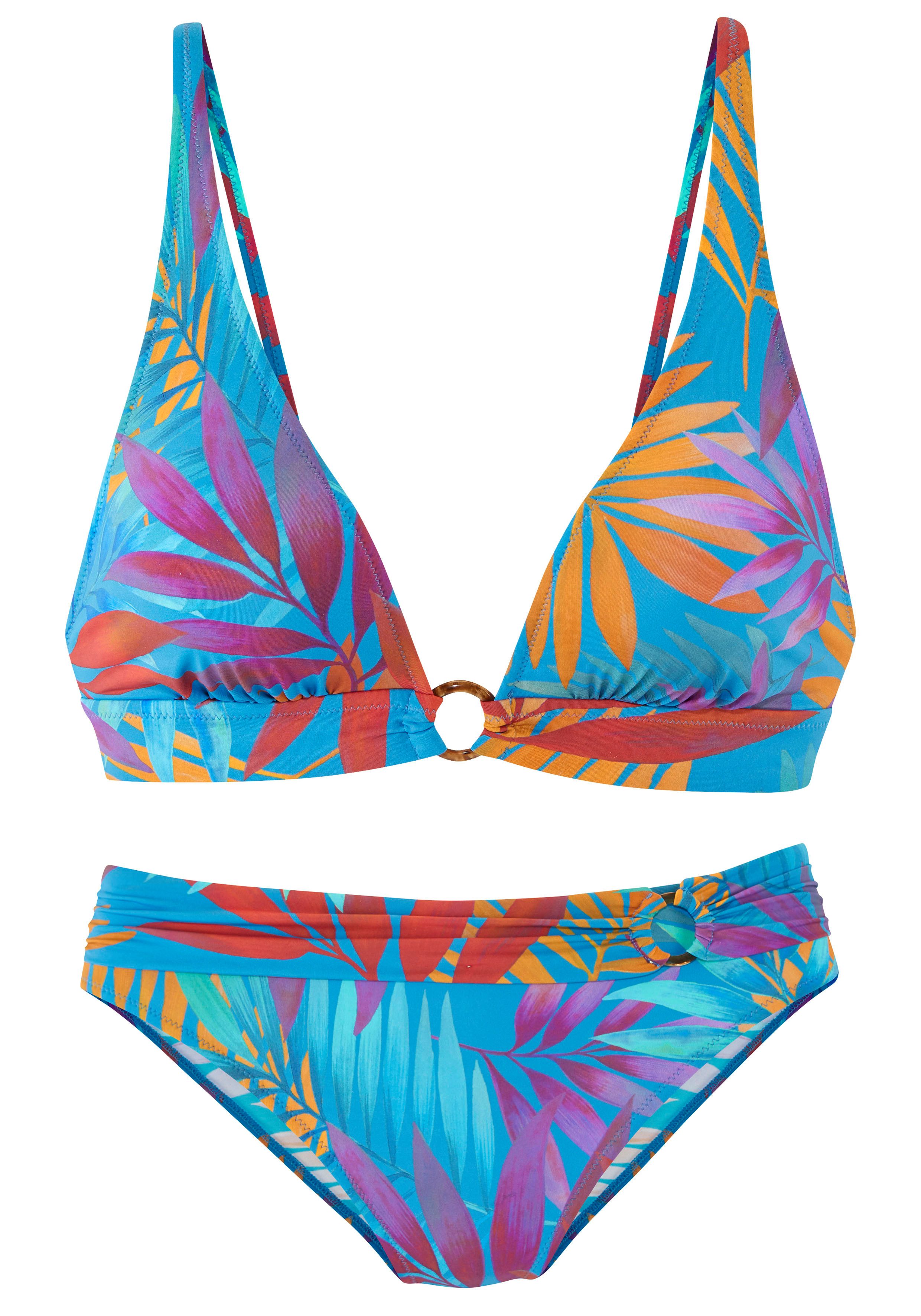 Lascana Triangelbikini met kleine goudkleurige ring