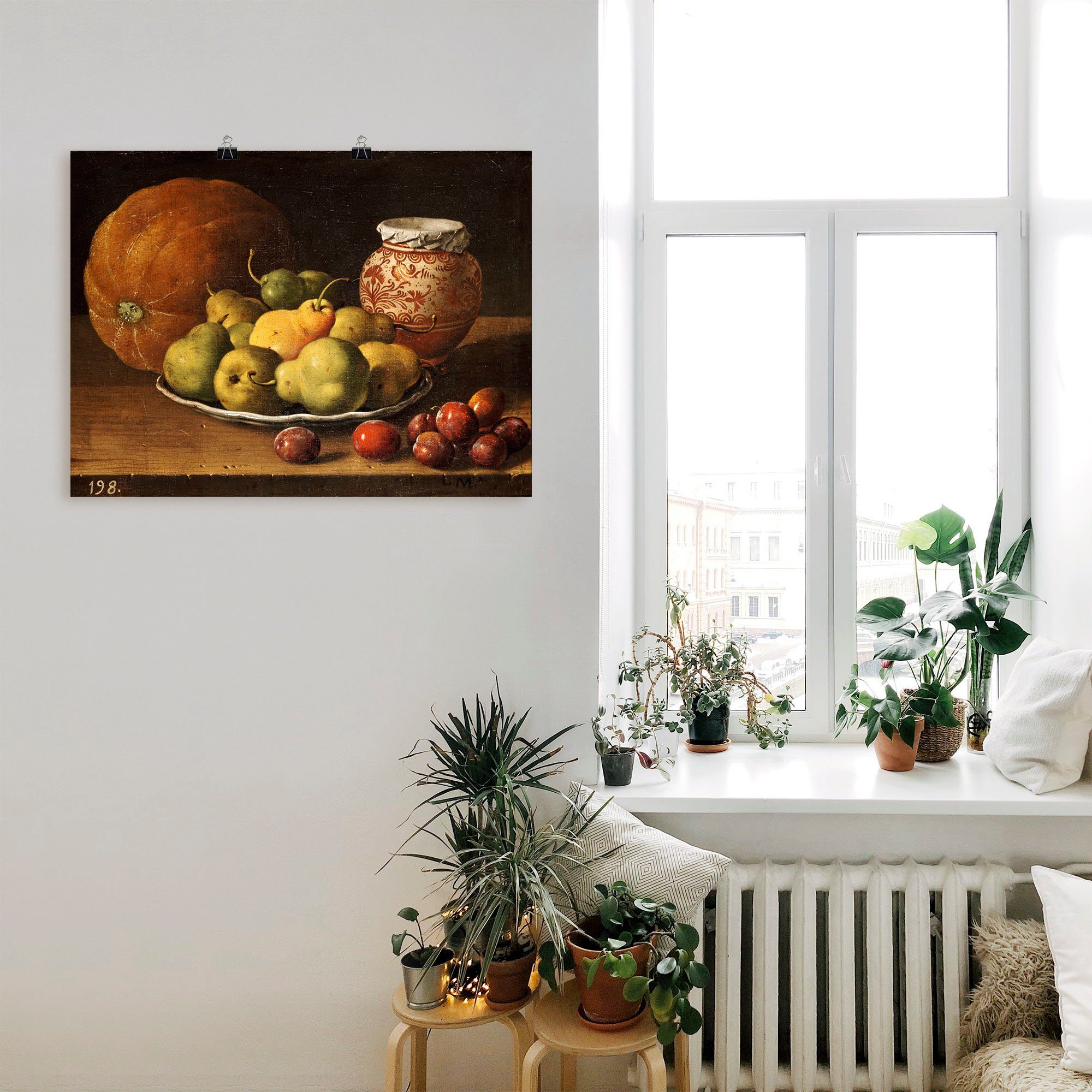 Artland Artprint Stilleven met peren en pruimen. als artprint op linnen, muursticker of poster in verschillende maten