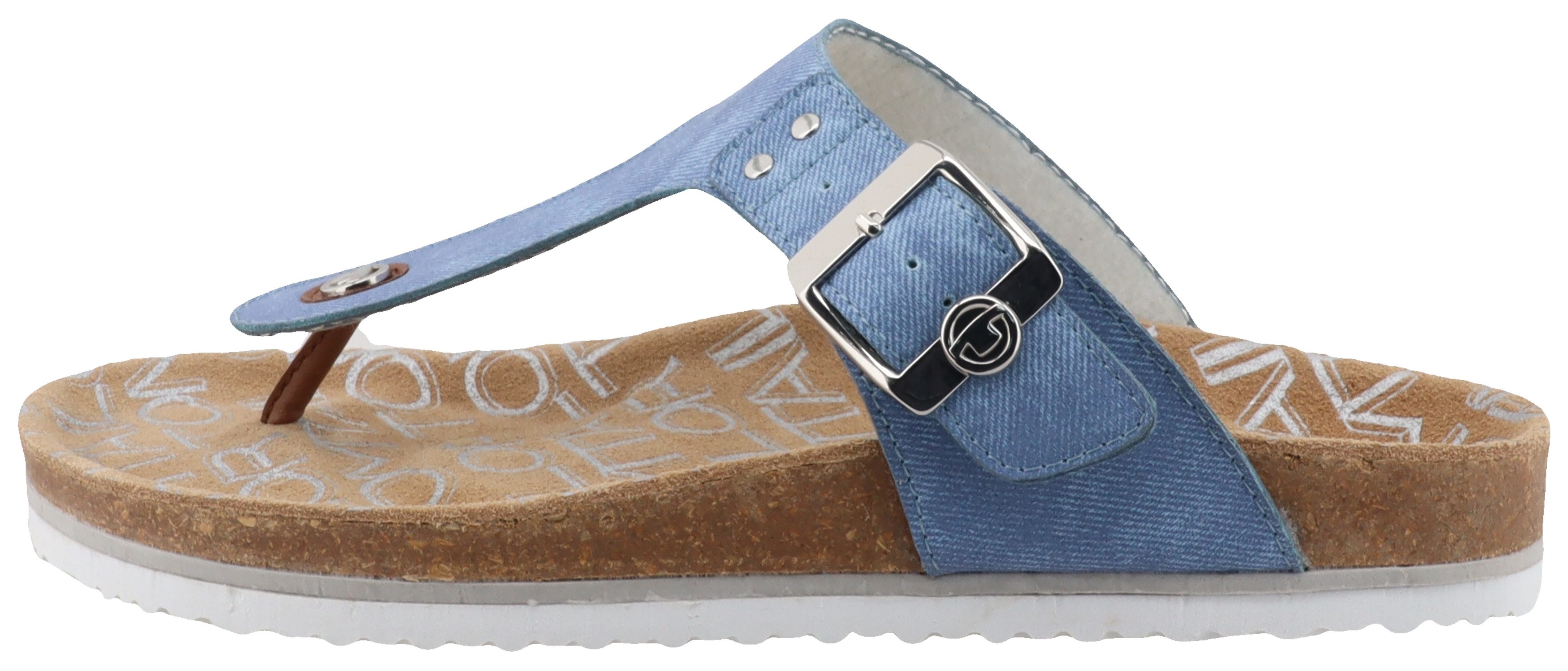 Tom Tailor Teenslippers , flats, zomerschoen, dianette, strand schoen in jeans-look