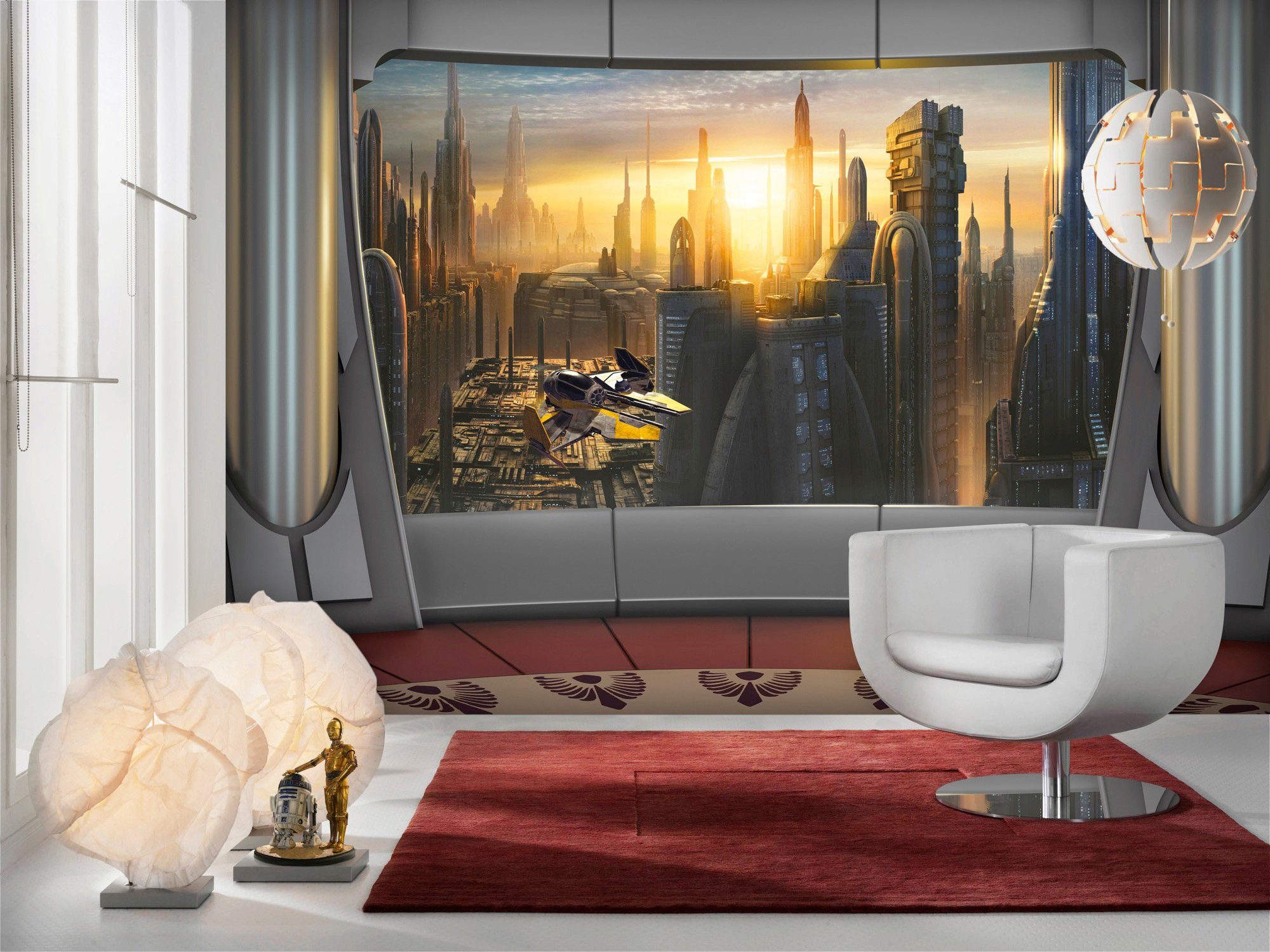 Komar Fotobehang STAR WARS Coruscant View - Afmeting 368 x 254 cm (set)