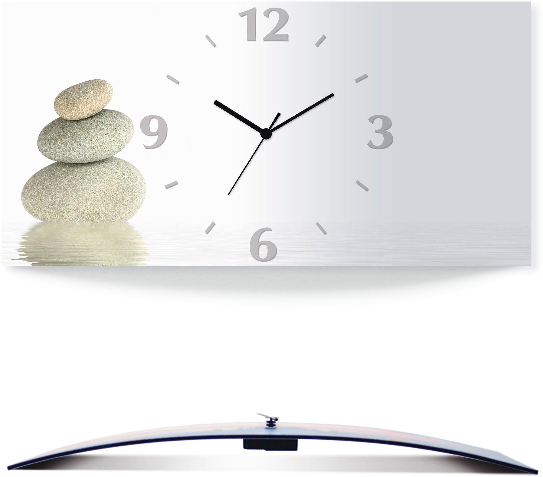 Artland Wandklok Zen vrede 3d-look geschulpt, met kwarts- of radiografisch uurwerk, verschillende maten klokken & wekkers wit