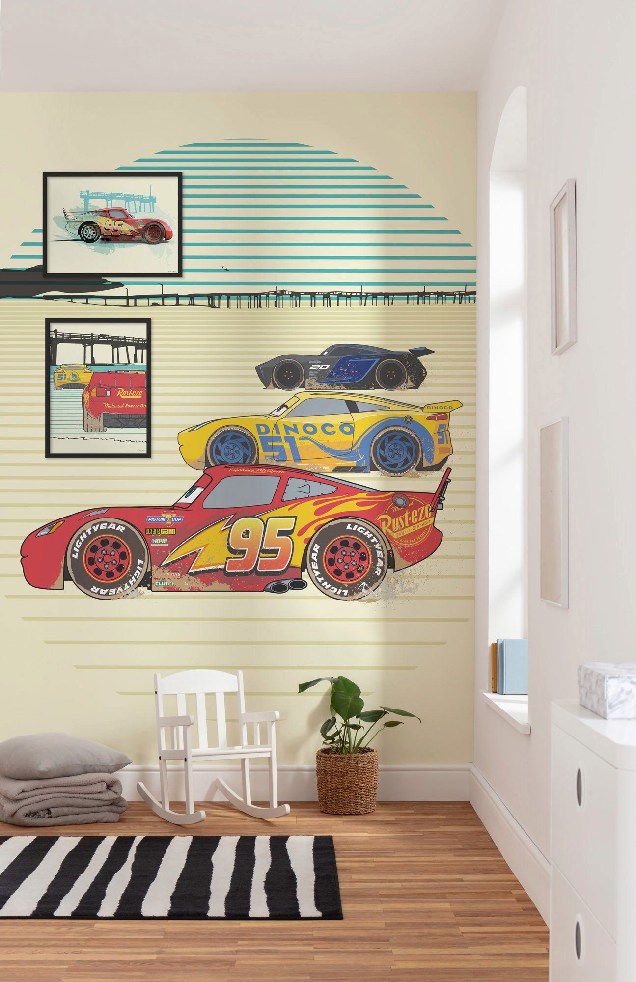 Komar Artprint Cars Lightning McQueen Kinderkamer, slaapkamer, woonkamer (1 stuk)