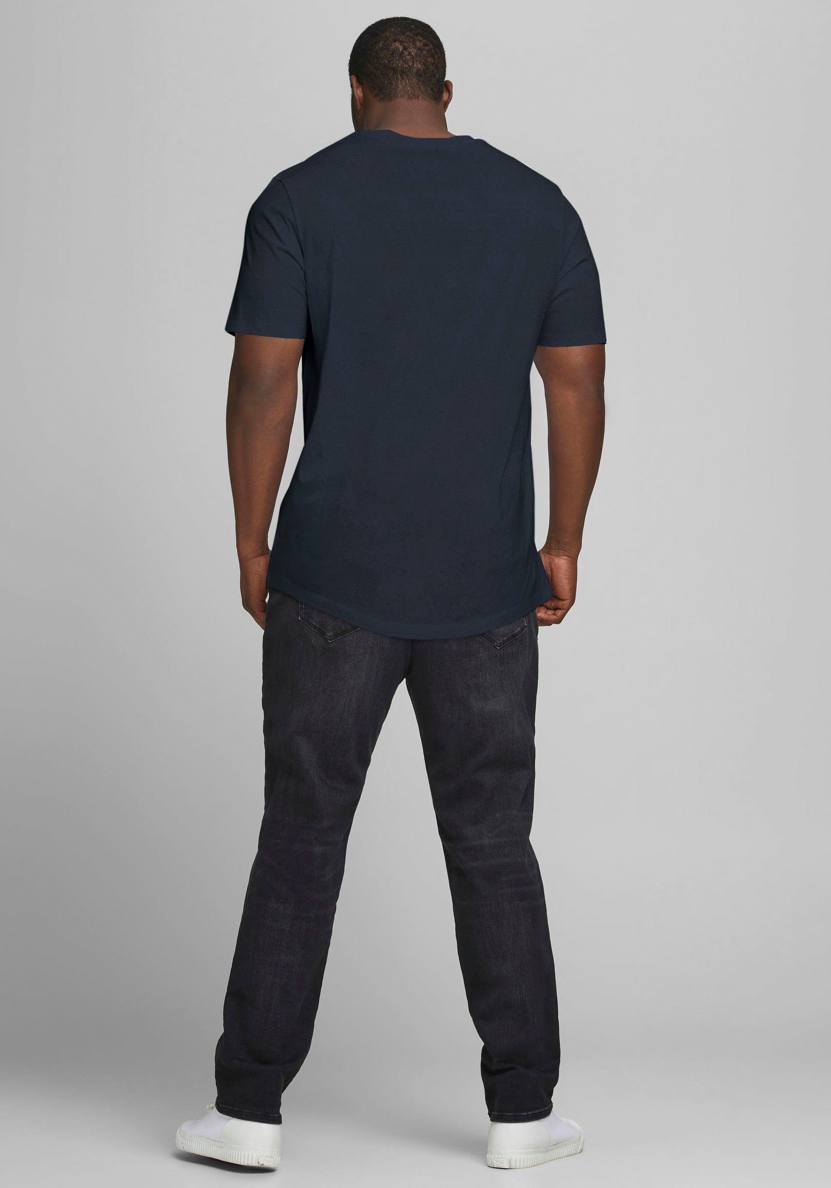 Jack & Jones PlusSize T-shirt NOA TEE met een afgeronde zoom, t/m maat 6xl