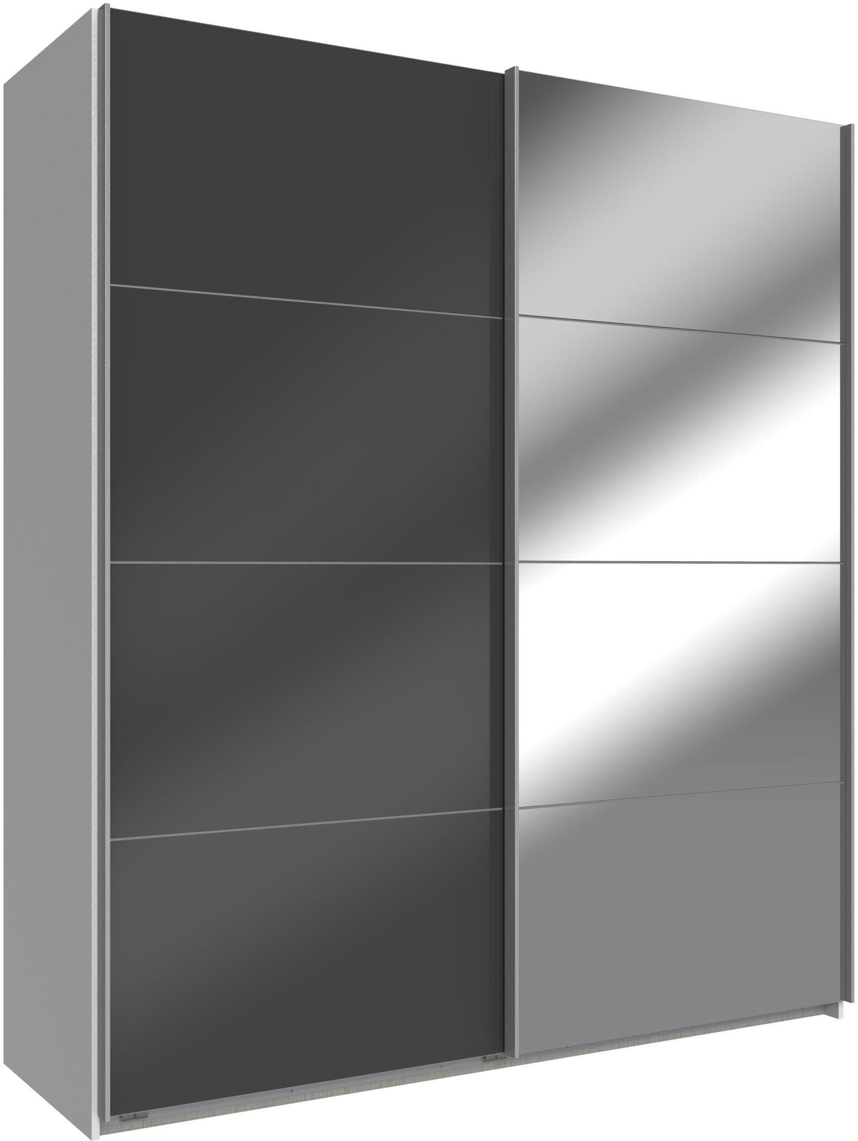 wimex zweefdeurkast easy met glas en spiegel wit
