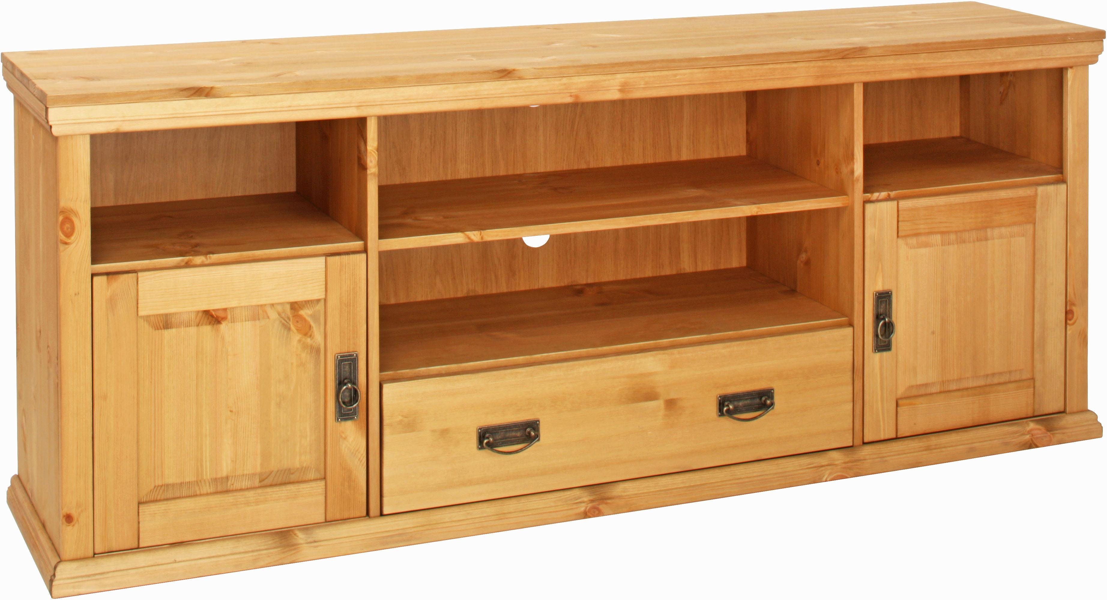 Home affaire Tv-meubel Konrad Breedte 169 cm, hoogte 67 cm, metalen handgrepen, kabeldoorvoer lowboards maat 169x37x67 cm beige