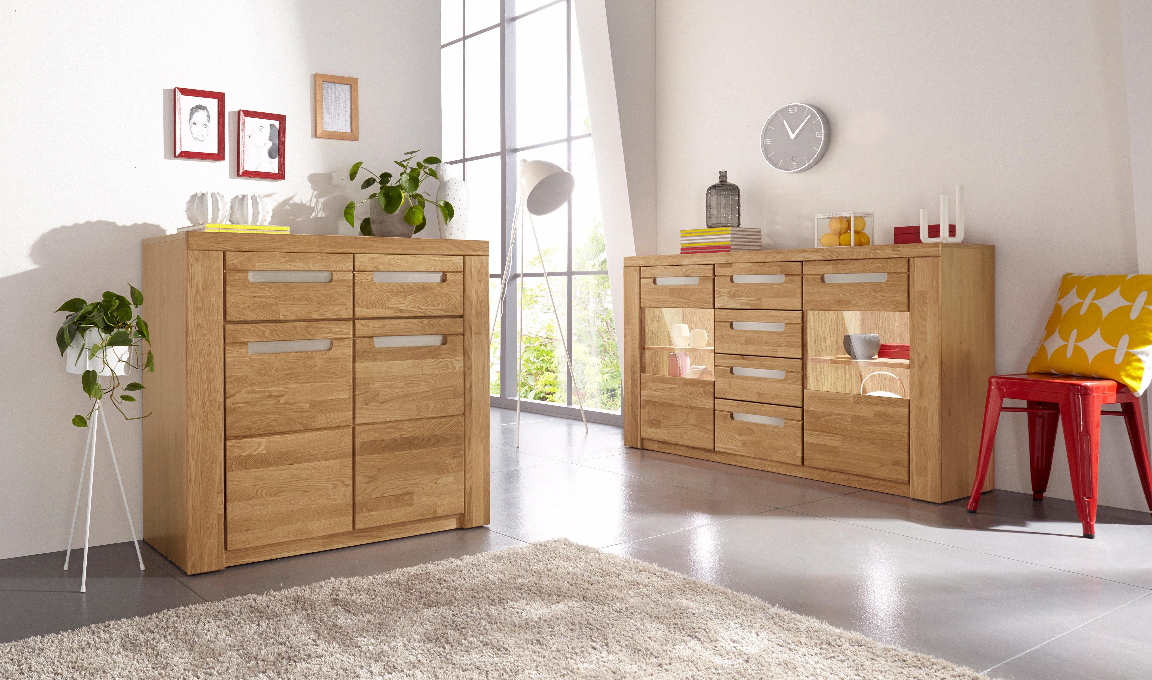 Home affaire Dressoir Kolding Breedte 140 cm met 2 glasdeuren