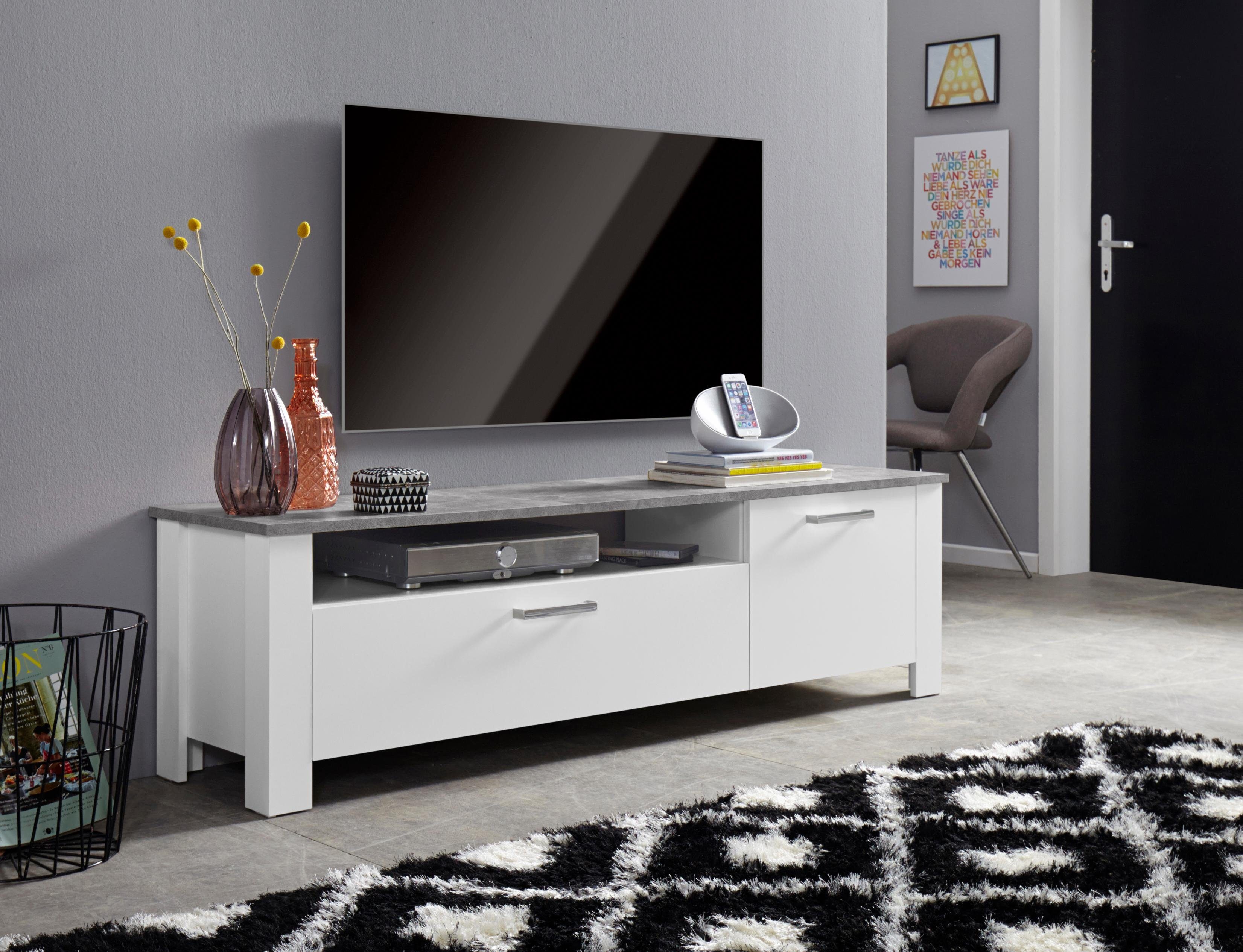 homexperts tv-meubel zabona breedte 165 cm grijs