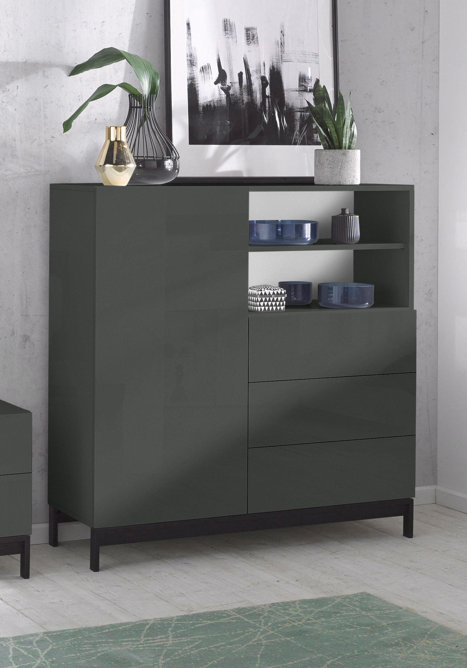 INOSIGN Highboard Metis Breedte 110 cm highboards maat 110x40x112 cm grijs
