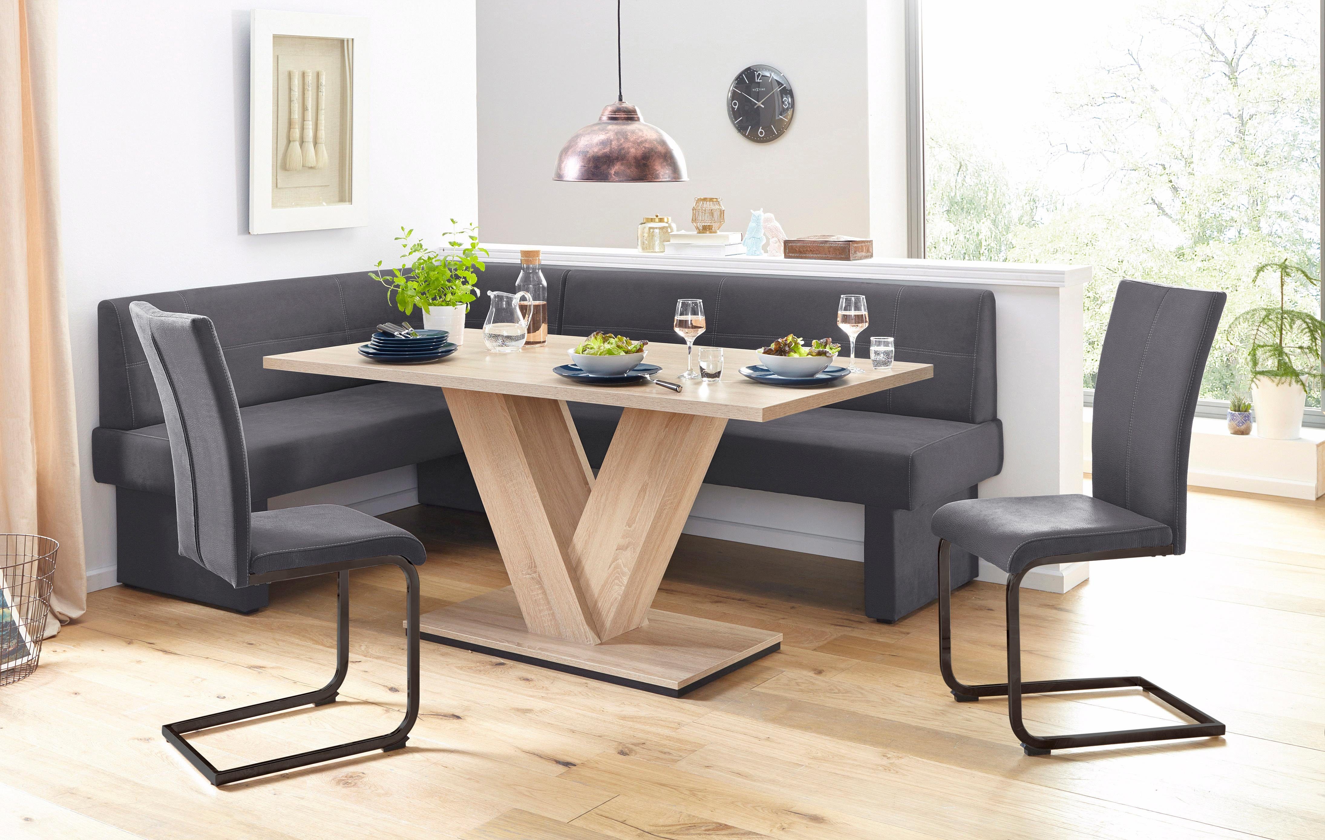 Home affaire Vrijdragende stoel Nils Stoel belastbaar tot 120 kg, frame metaal in chroom-look of zwart (set, 2 stuks)