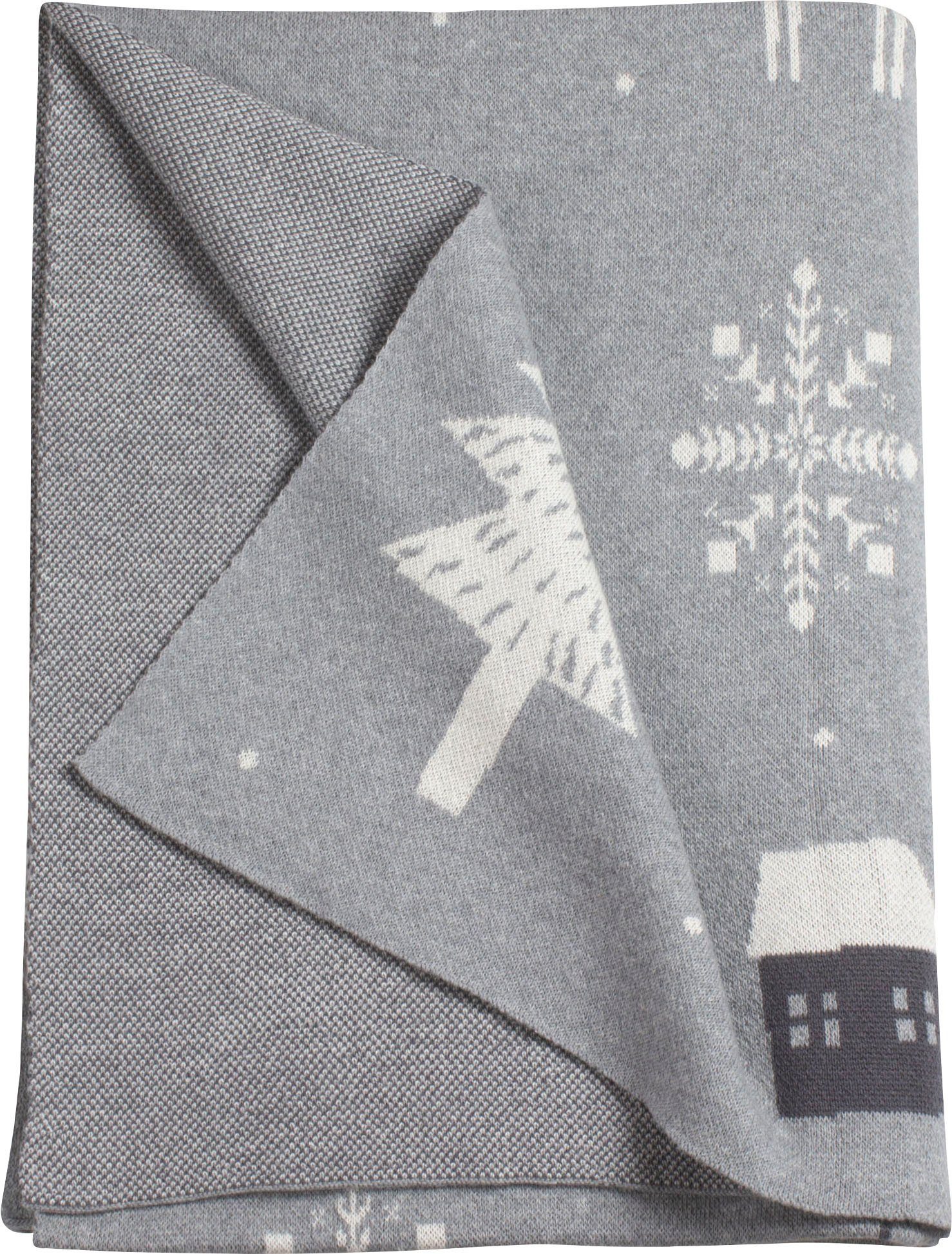 TOM TAILOR HOME Deken Scandinavian met scandinavische wintermotieven, knuffeldeken