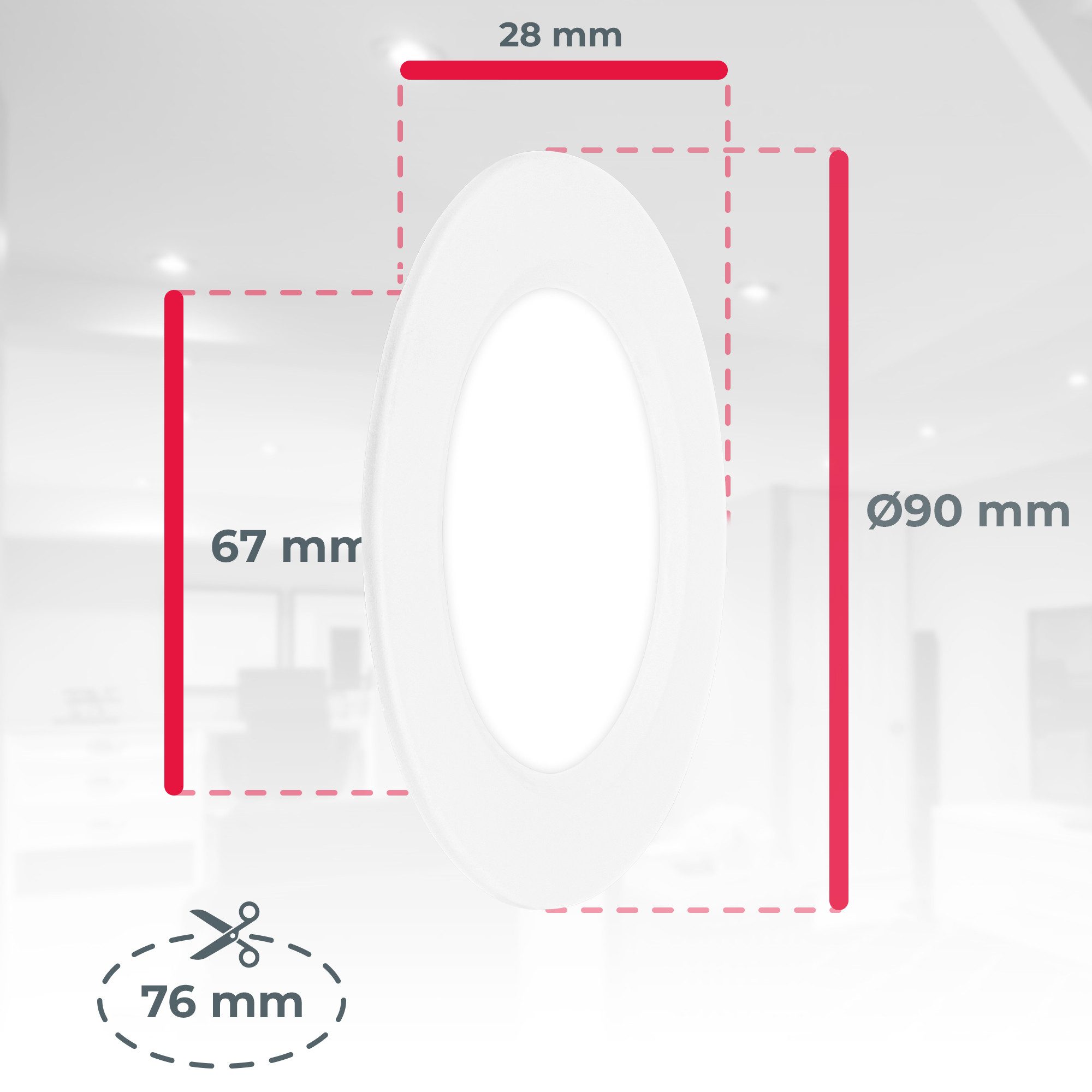 B.K.Licht Inbouwlamp BK_EL1618 6-delig set LED inbouwspots, ultra-dun, IP20 plafondspots (6-delig)