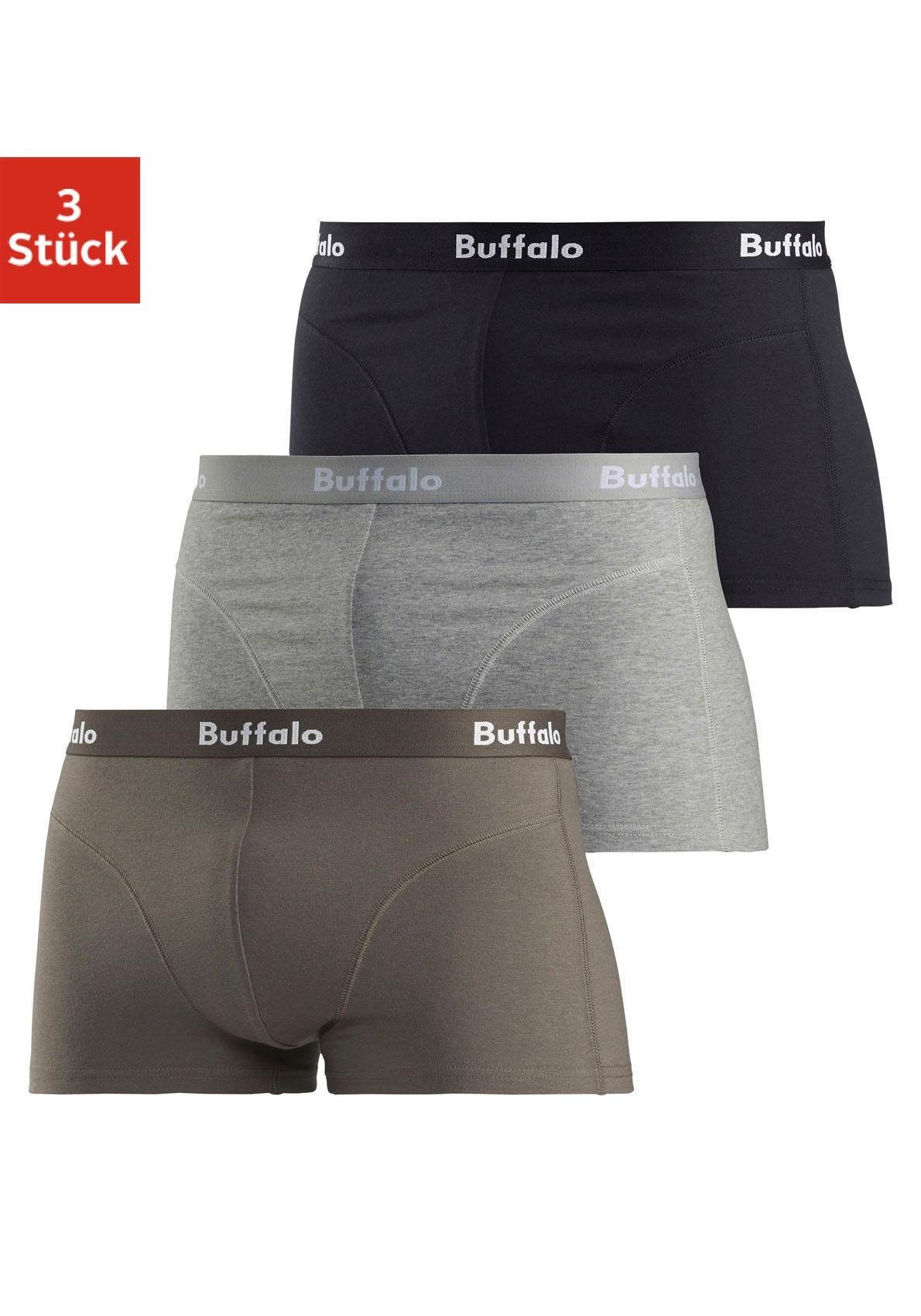 Buffalo Hipster strak zittende boxershorts van katoenmix (set, 3 stuks)