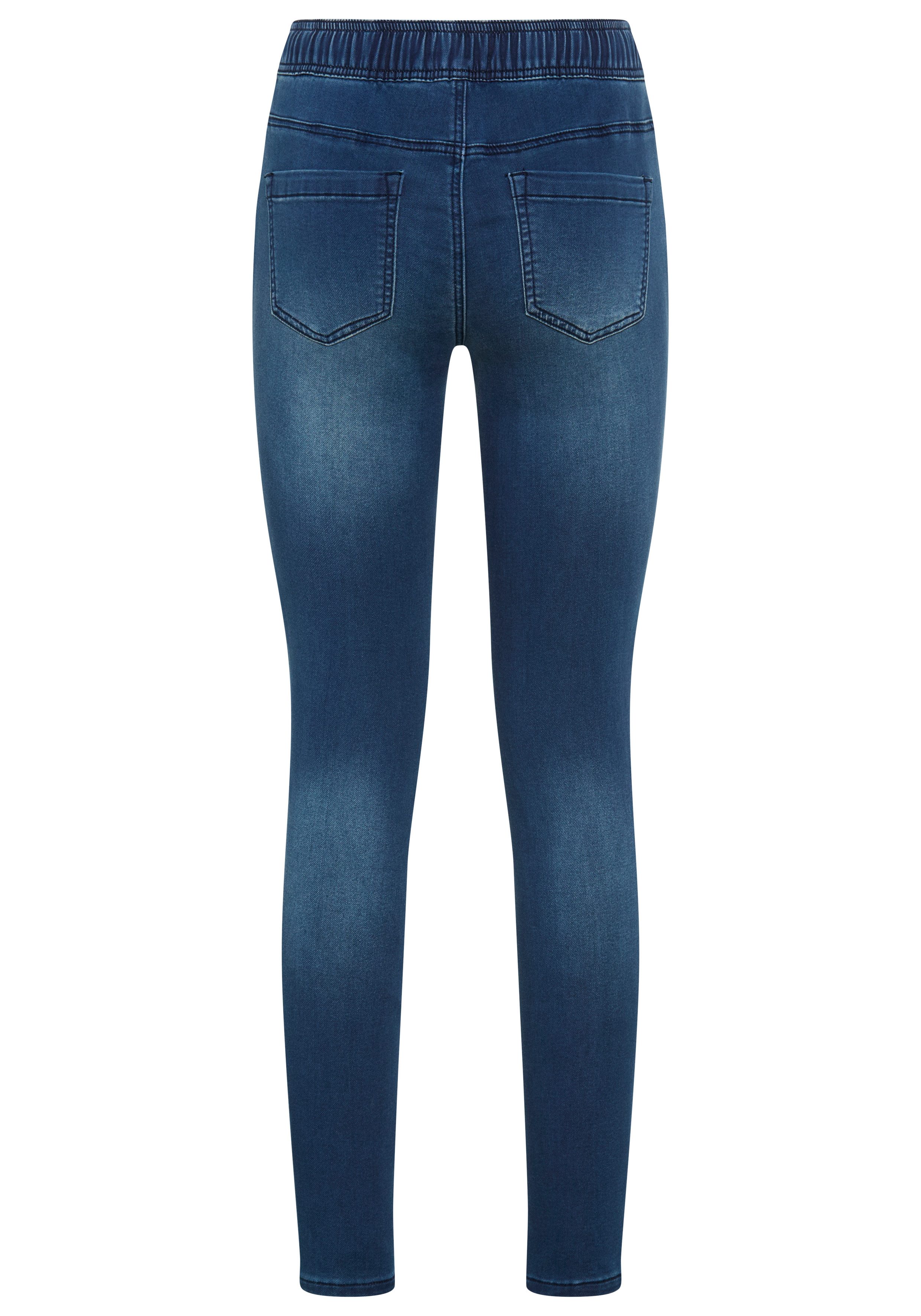 Arizona Stretch jeans wijdere pijp, normale taillehoogte, enkel-lang, met used-wassing