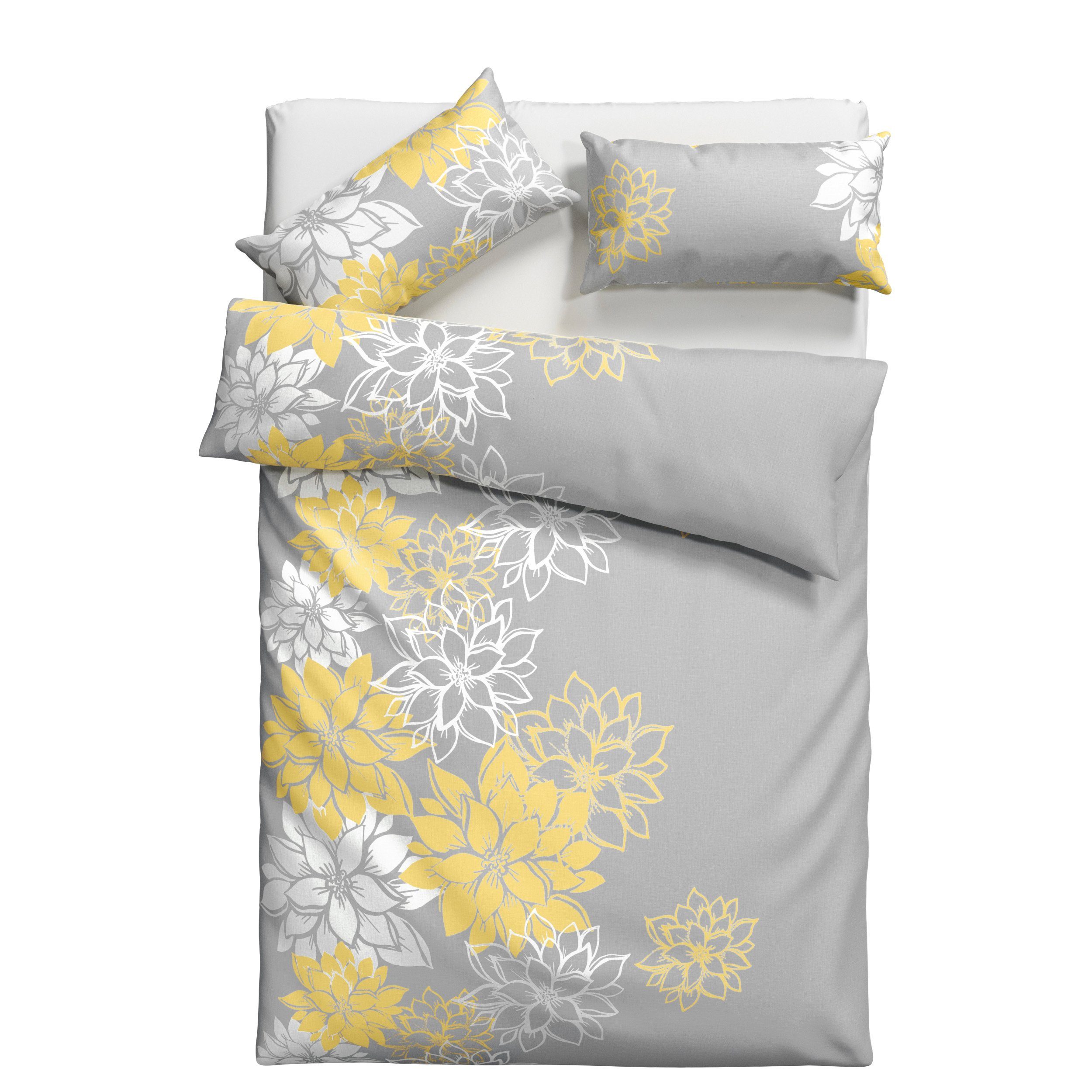 Home affaire Overtrekset Susan in mt. 135x200 of 155x220 cm in verschillende kwaliteiten, romantische dekbedovertrek met bloemen (2-delig)