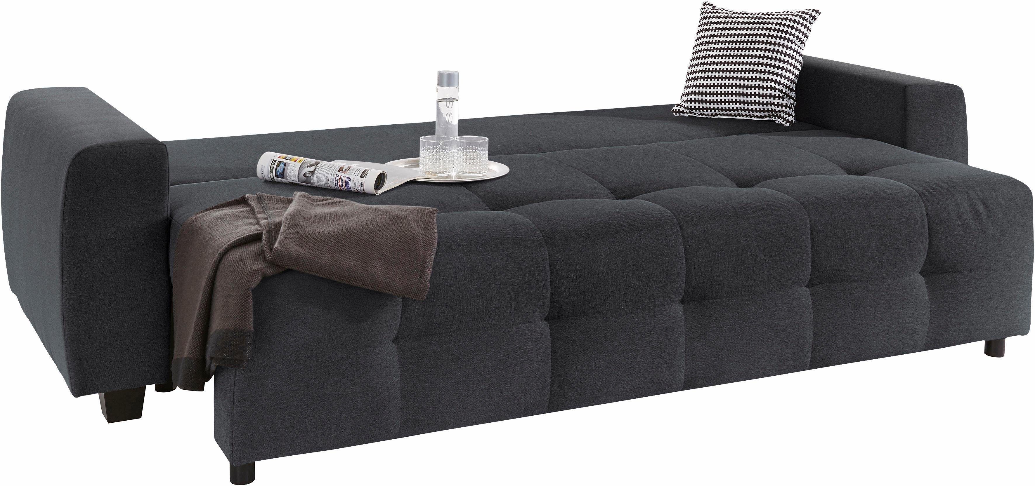 COLLECTION AB Slaapbank Bella met slaapfunctie en bedkist, inclusief losse rug- en sierkussens