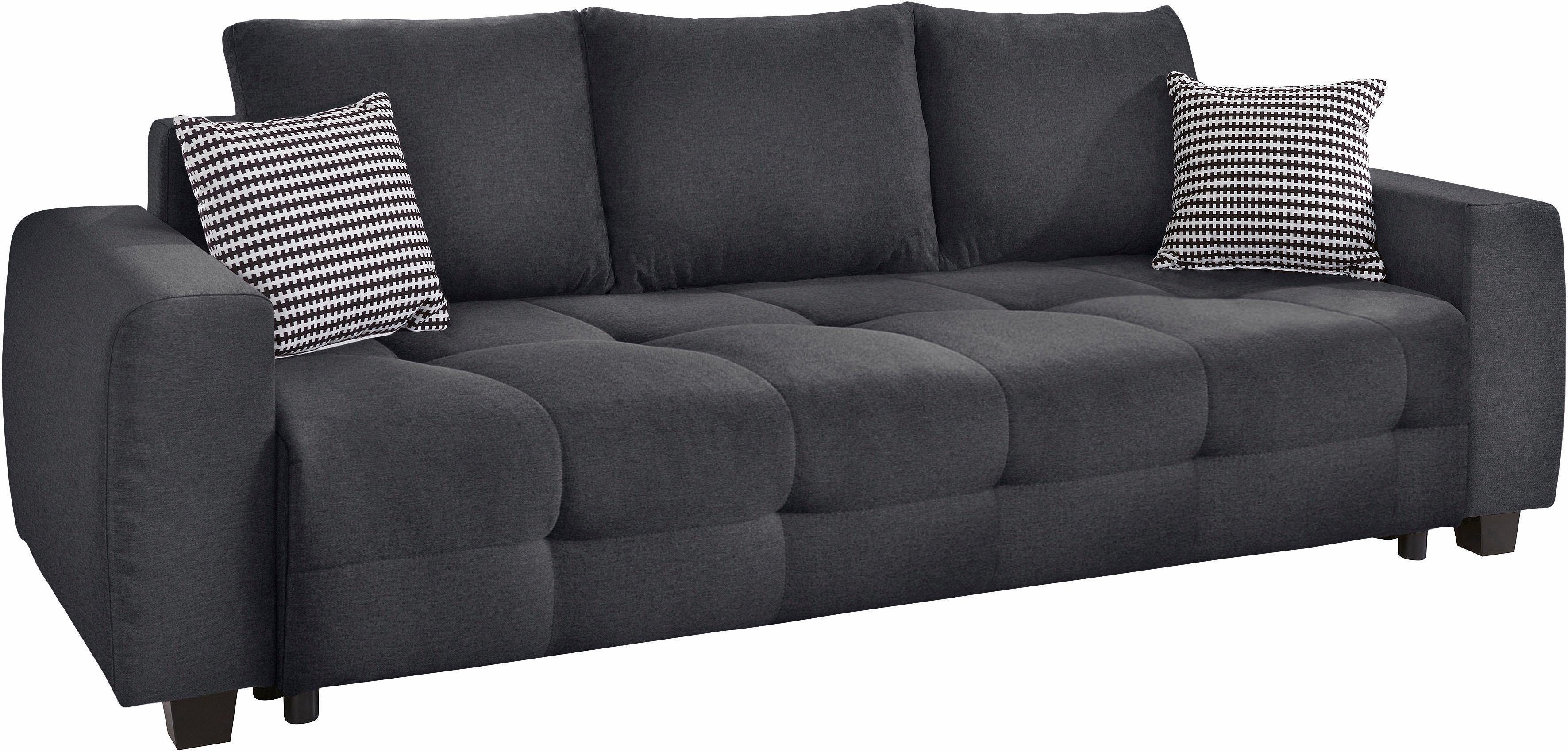 COLLECTION AB Slaapbank Bella met slaapfunctie en bedkist, inclusief losse rug- en sierkussens