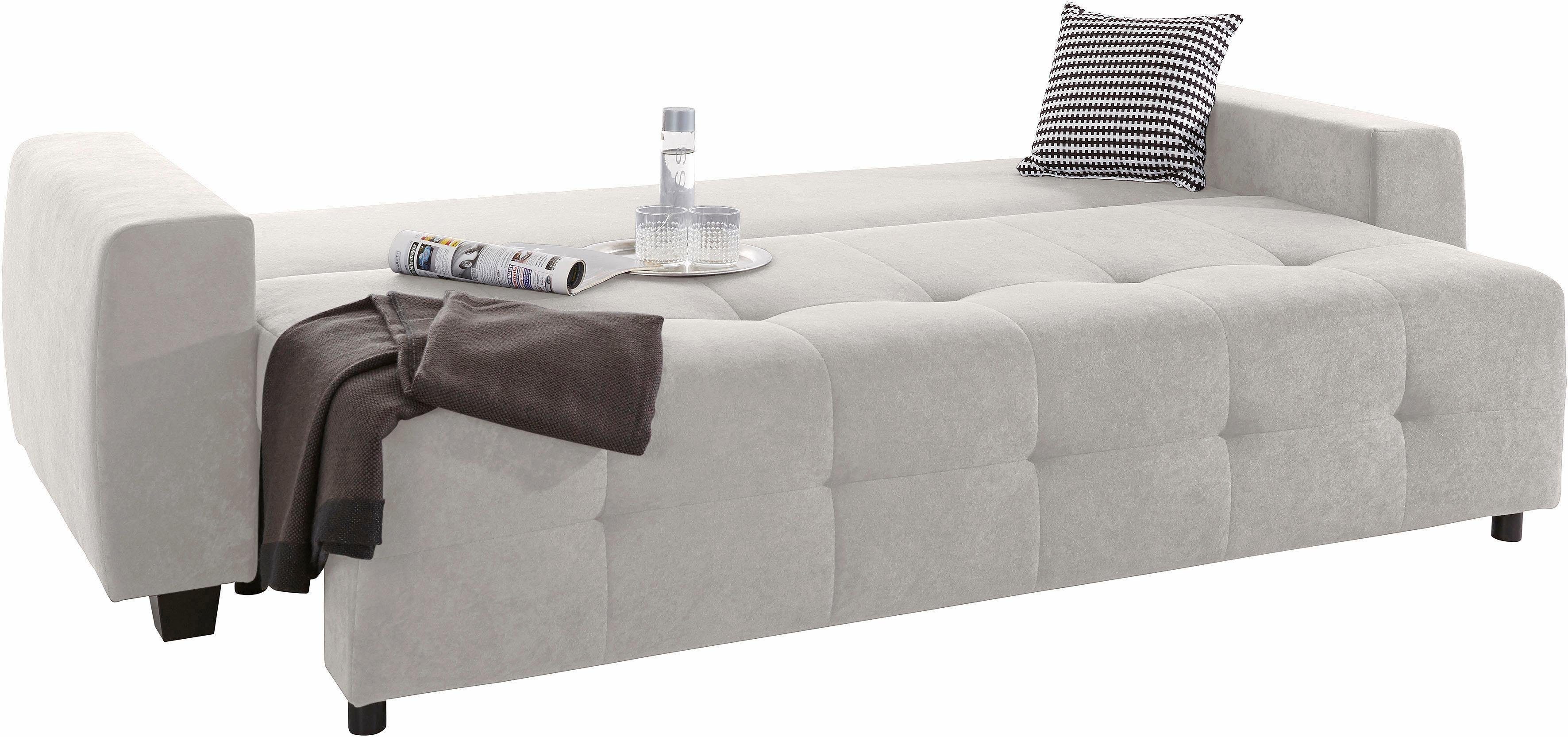 COLLECTION AB Slaapbank Bella met slaapfunctie en bedkist, inclusief losse rug- en sierkussens