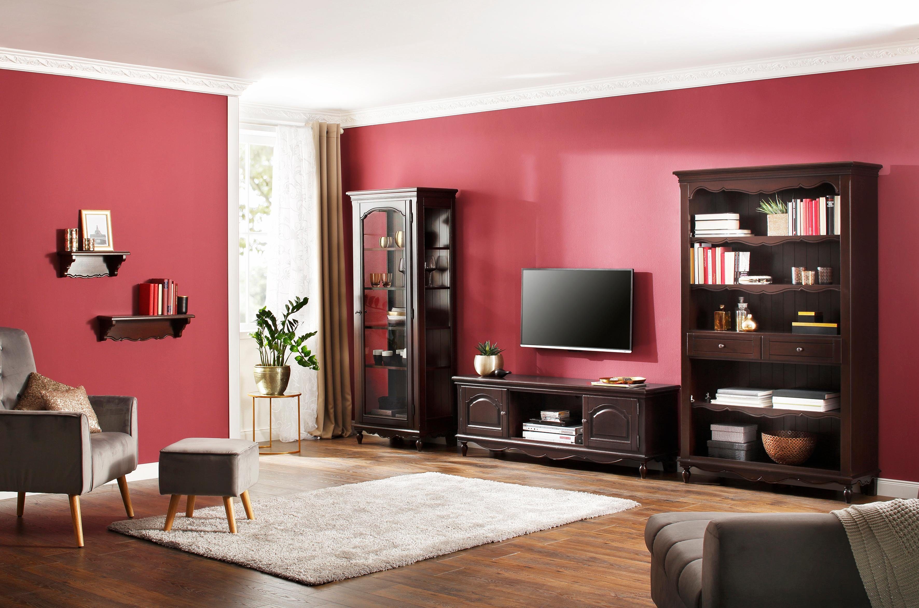 Home affaire Rek Katarina met mooie planken, sierlijsten en achterwand-look, breedte 113 cm