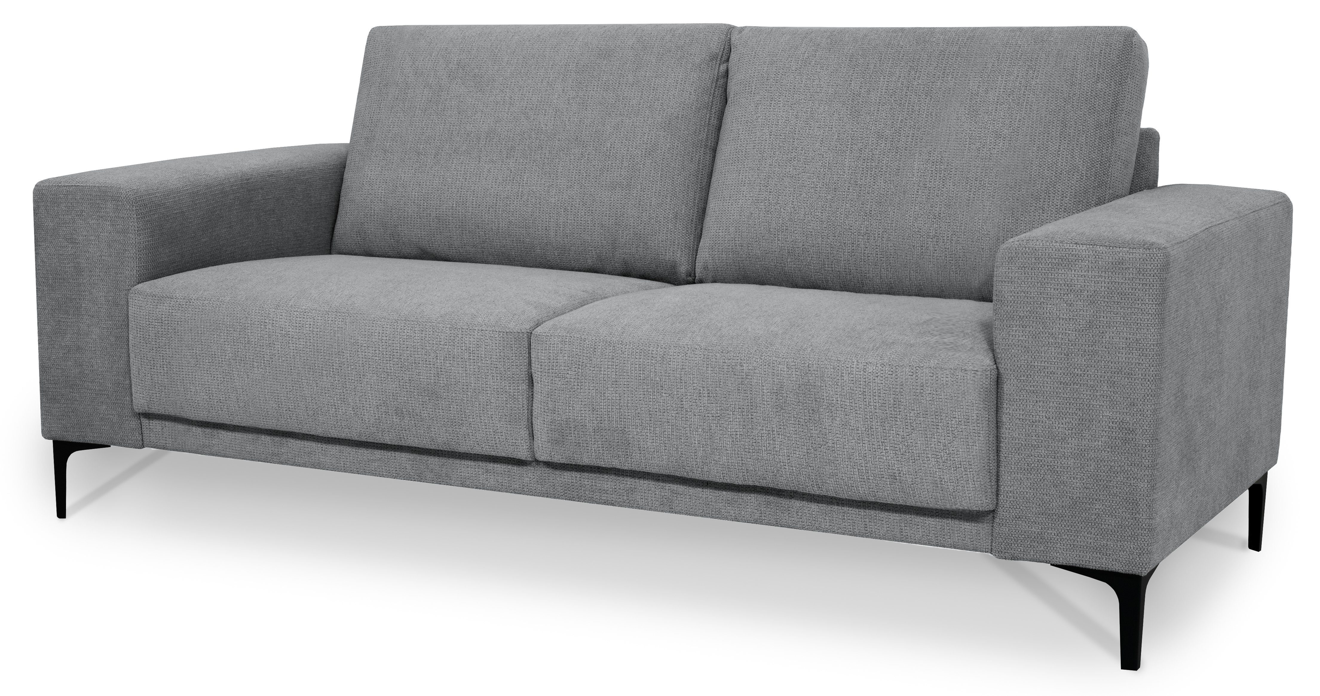 Places of Style 2-zitsbank Xander Breedte 164 cm, weefstof, softtouch chenille, zwarte metalen poten