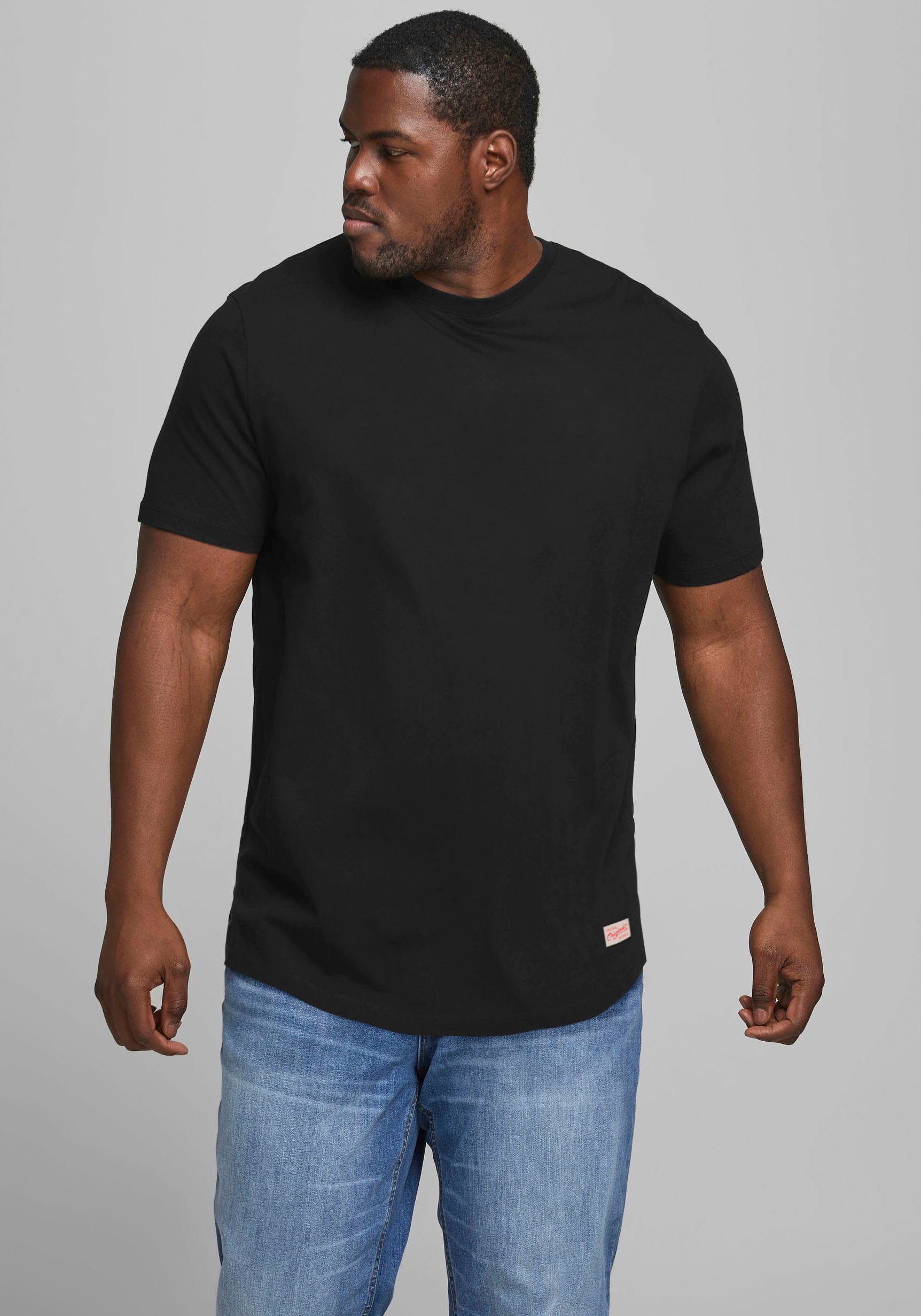 Jack & Jones PlusSize T-shirt NOA TEE met een afgeronde zoom, t/m maat 6xl