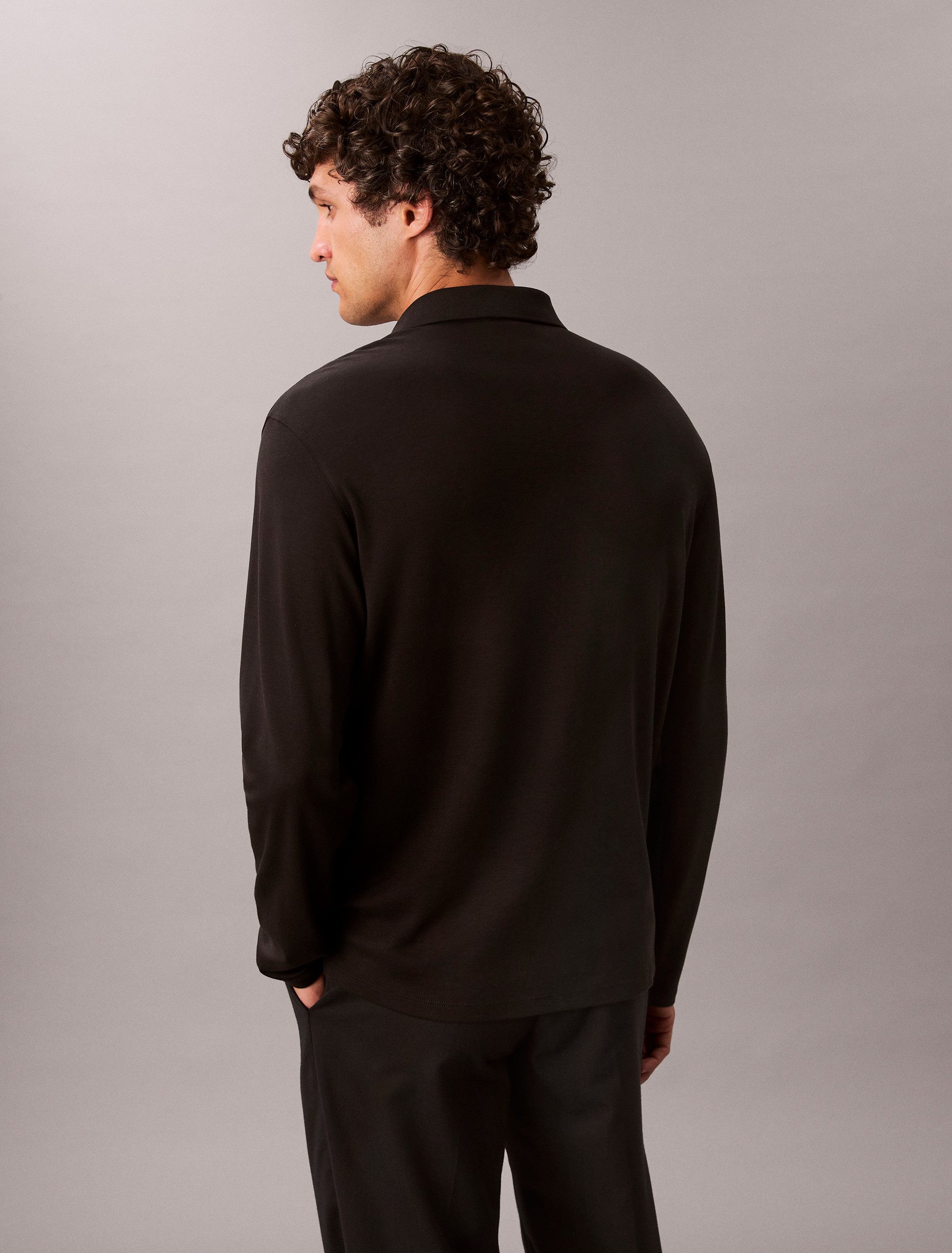 Calvin Klein Poloshirt met lange mouwen LS SUPIMA COTTON SOLID POLO