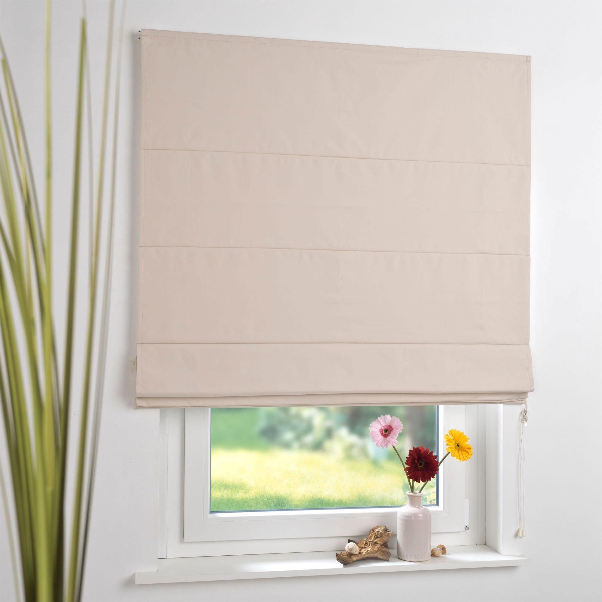 Liedeco Romeins rolgordijn (1 stuk) vouwgordijnen & jaloezieën maat H/B: 190/60 cm beige