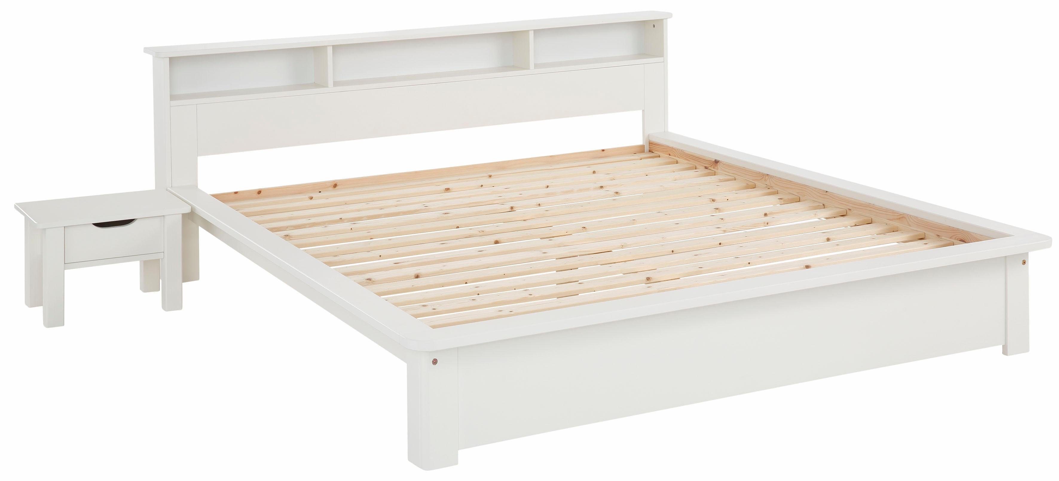 Home affaire Massief houten ledikant "KERO" BESTSELLER! Opbergruimte in het hoofdeinde gecertificeerd massief hout (grenen), optioneel met lade
