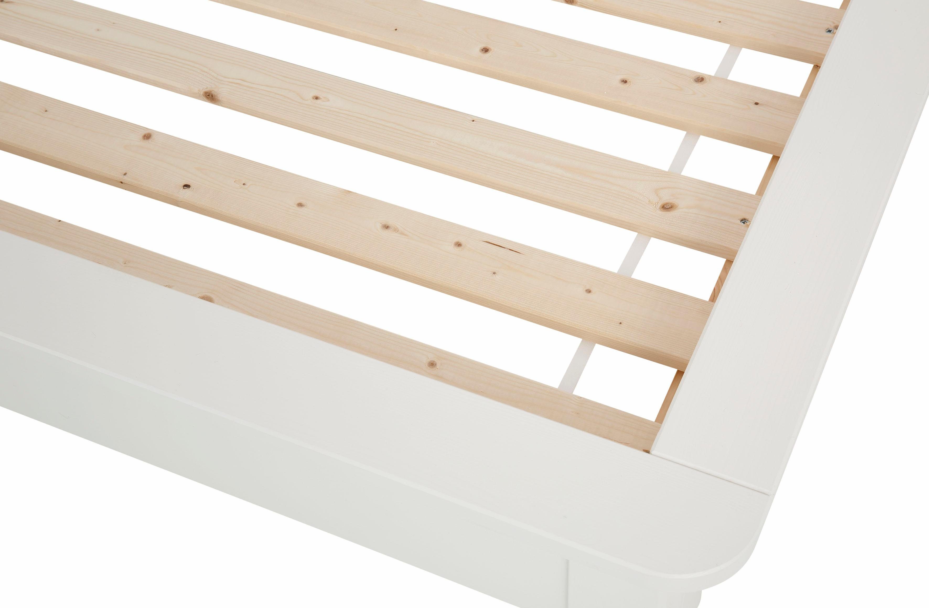 Home affaire Massief houten ledikant "KERO" BESTSELLER! Opbergruimte in het hoofdeinde gecertificeerd massief hout (grenen), optioneel met lade