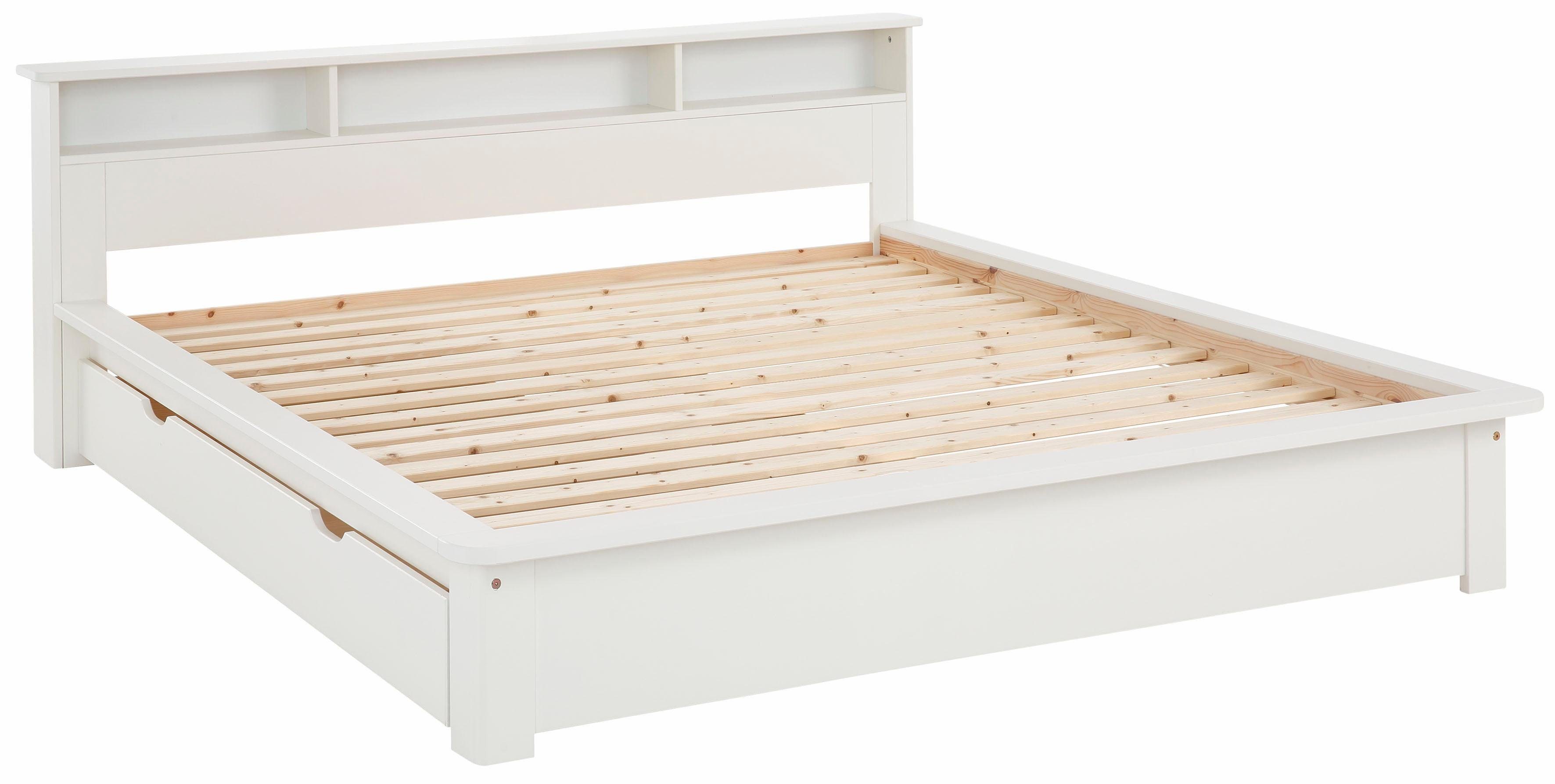 Home affaire Massief houten ledikant "KERO" BESTSELLER! Opbergruimte in het hoofdeinde gecertificeerd massief hout (grenen), optioneel met lade