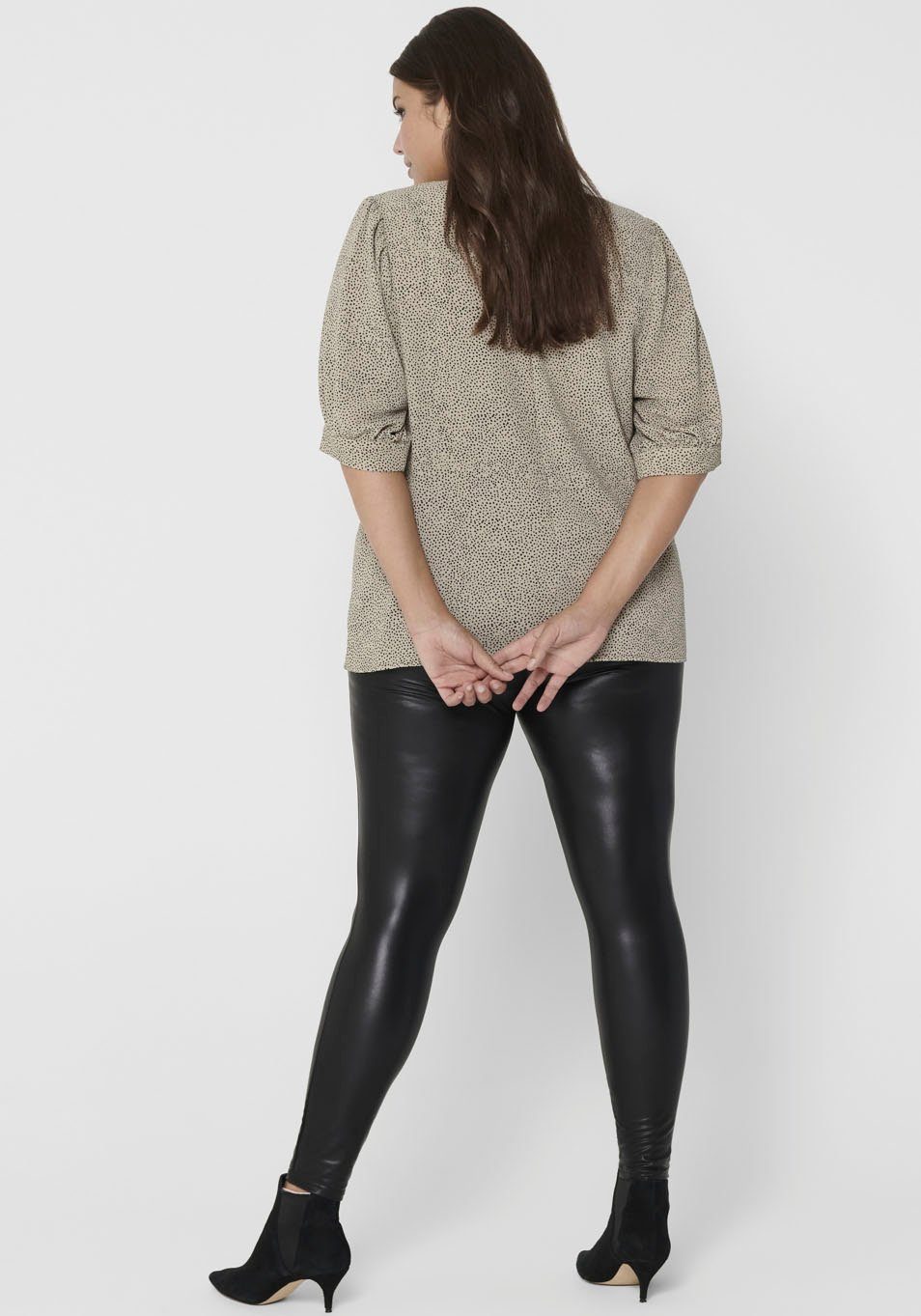 ONLY CARMAKOMA Imitatieleren broek sluitingloos model