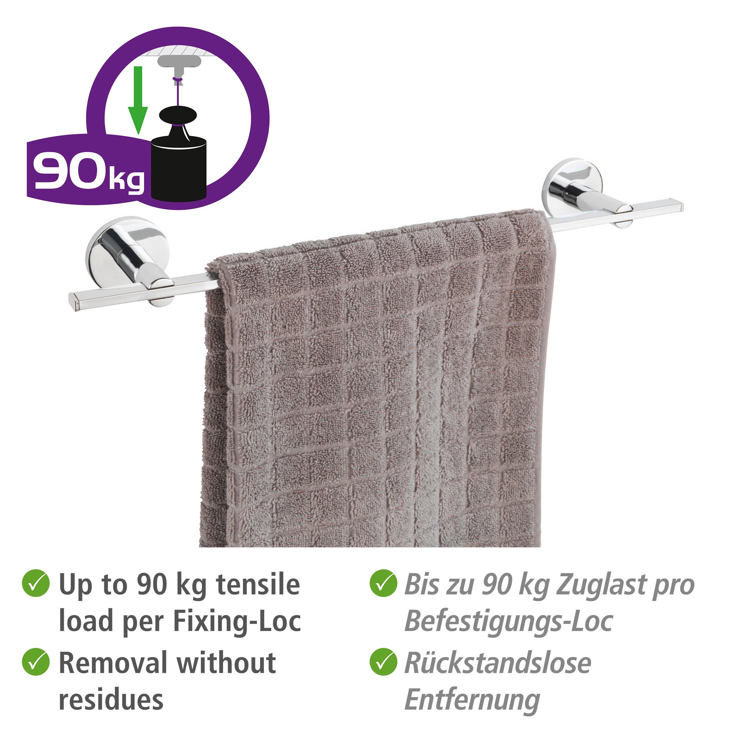 WENKO Handdoekstang UV-Loc® Isera bevestigen zonder boren