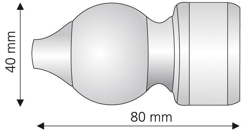 Liedeco Eindstuk voor gordijnroede voor gordijnroede ø 28 mm (set, 2 stuks)