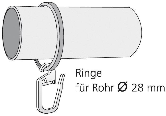 Liedeco Gordijnring voor gordijnroeden ø 28 mm (set, 10 stuks)