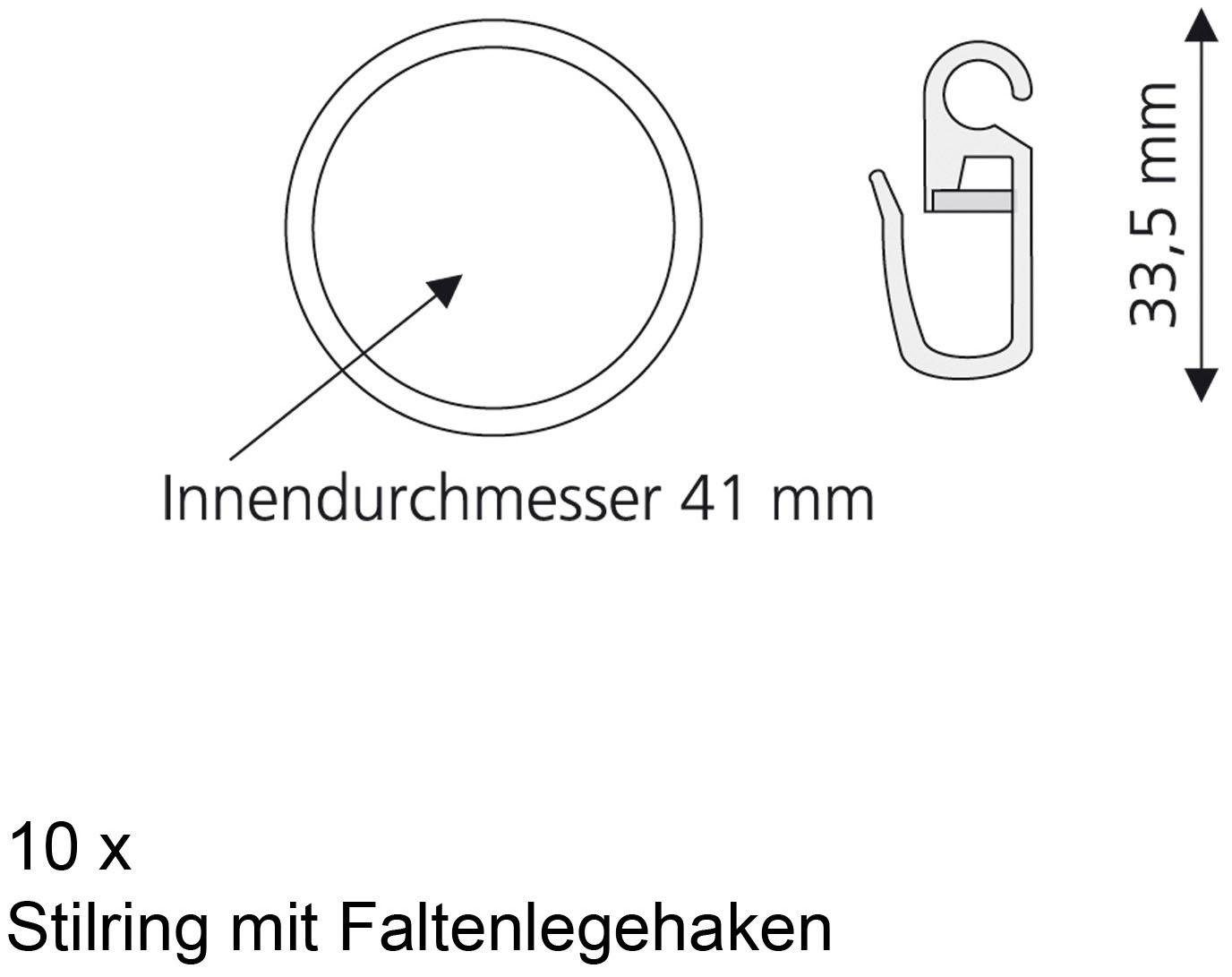 Liedeco Gordijnring voor gordijnroeden ø 28 mm (set, 10 stuks)