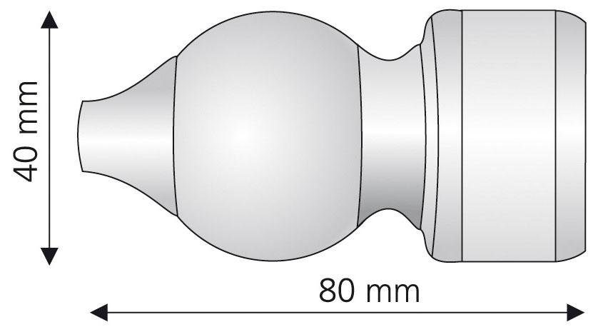 Liedeco Eindstuk voor gordijnroede voor gordijnroede ø 28 mm (set, 2 stuks)