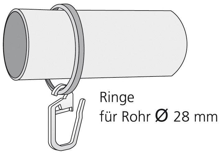 Liedeco Gordijnring voor gordijnroeden ø 28 mm (set, 10 stuks)