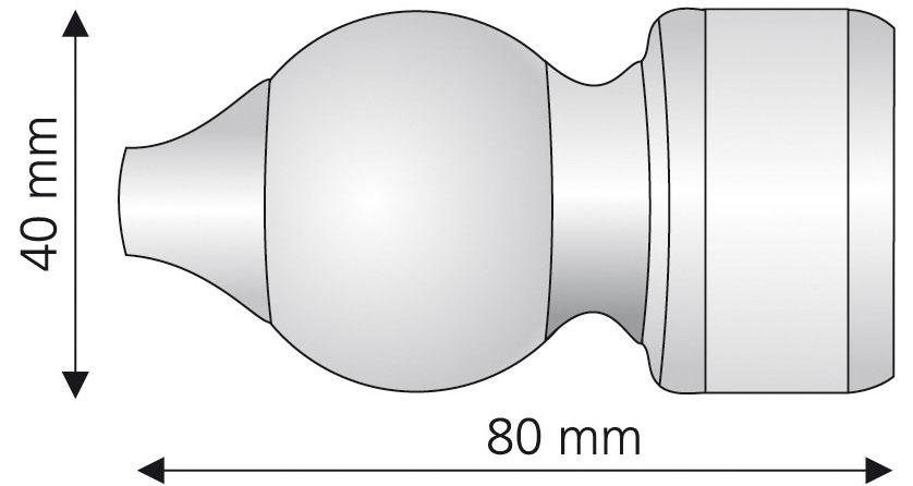 Liedeco Eindstuk voor gordijnroede voor gordijnroede ø 28 mm (set, 2 stuks)