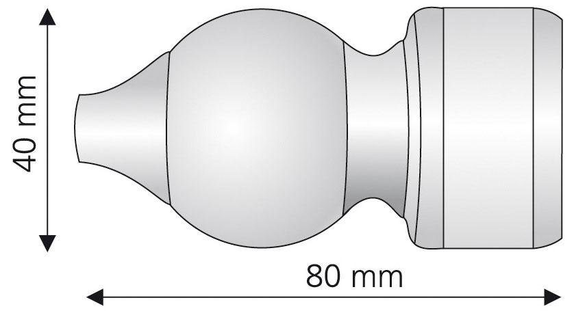 Liedeco Eindstuk voor gordijnroede voor gordijnroede ø 28 mm (set, 2 stuks)