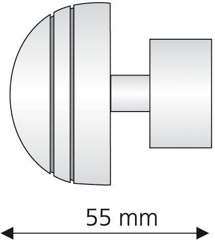 Liedeco Eindstuk voor gordijnroede voor gordijnroede ø 28 mm (1 stuk)