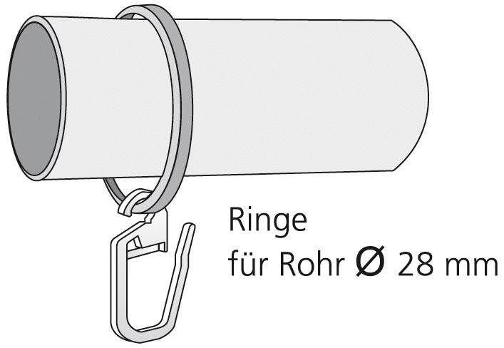 Liedeco Gordijnring voor gordijnroeden ø 28 mm (set, 10 stuks)