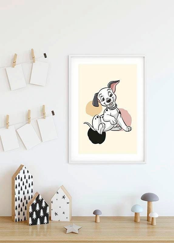 Komar Wanddecoratie 101 dalmatiër stippen Wanddecoratie voor de kinderkamer - zonder lijst (1 stuk)