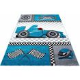 ayyildiz teppiche vloerkleed voor de kinderkamer kids 460 laagpolig racewagen met motief blauw