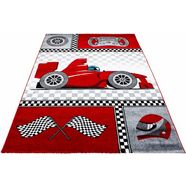 ayyildiz teppiche vloerkleed voor de kinderkamer kids 460 laagpolig racewagen met motief rood