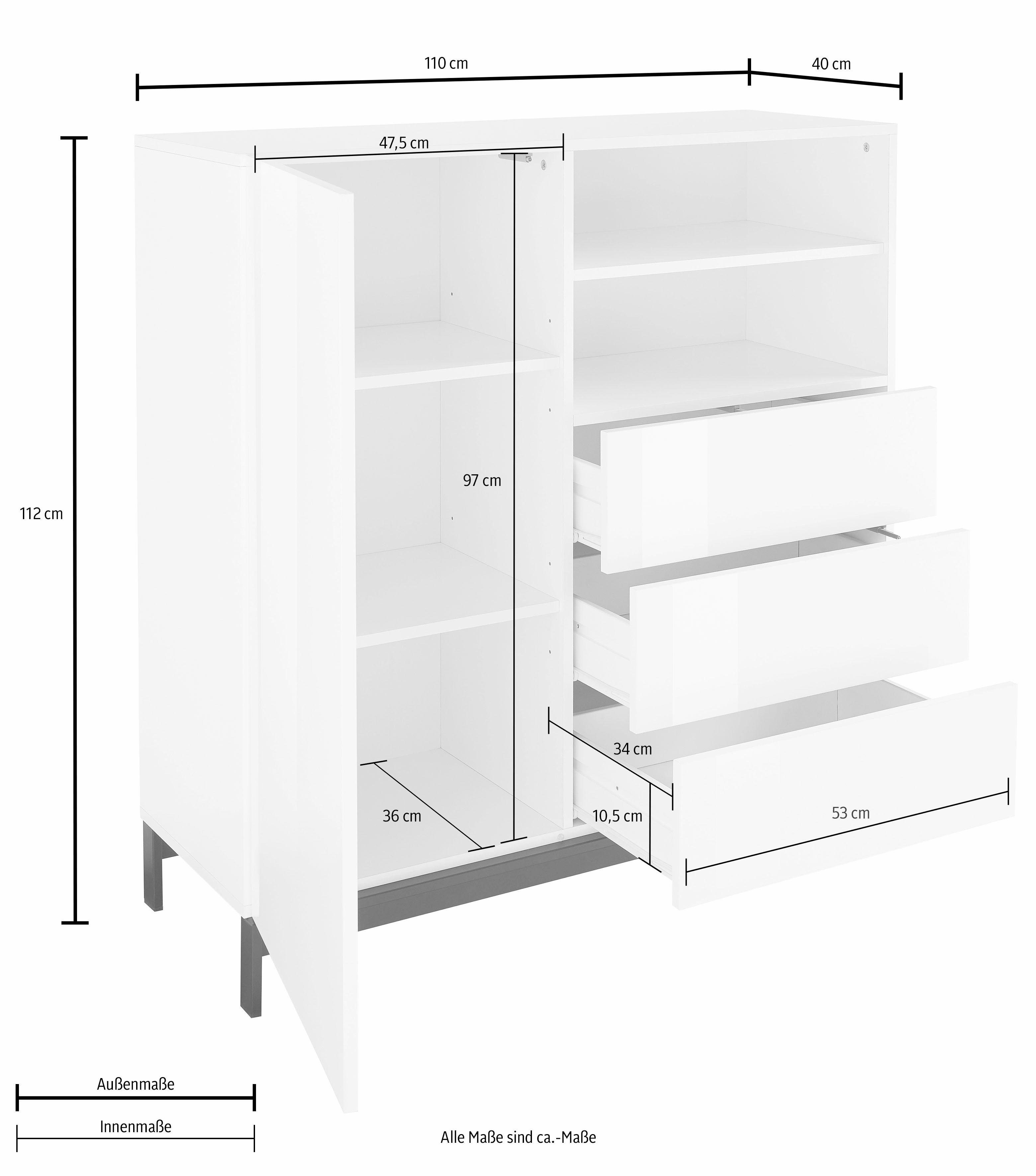 INOSIGN Highboard Metis Breedte 110 cm