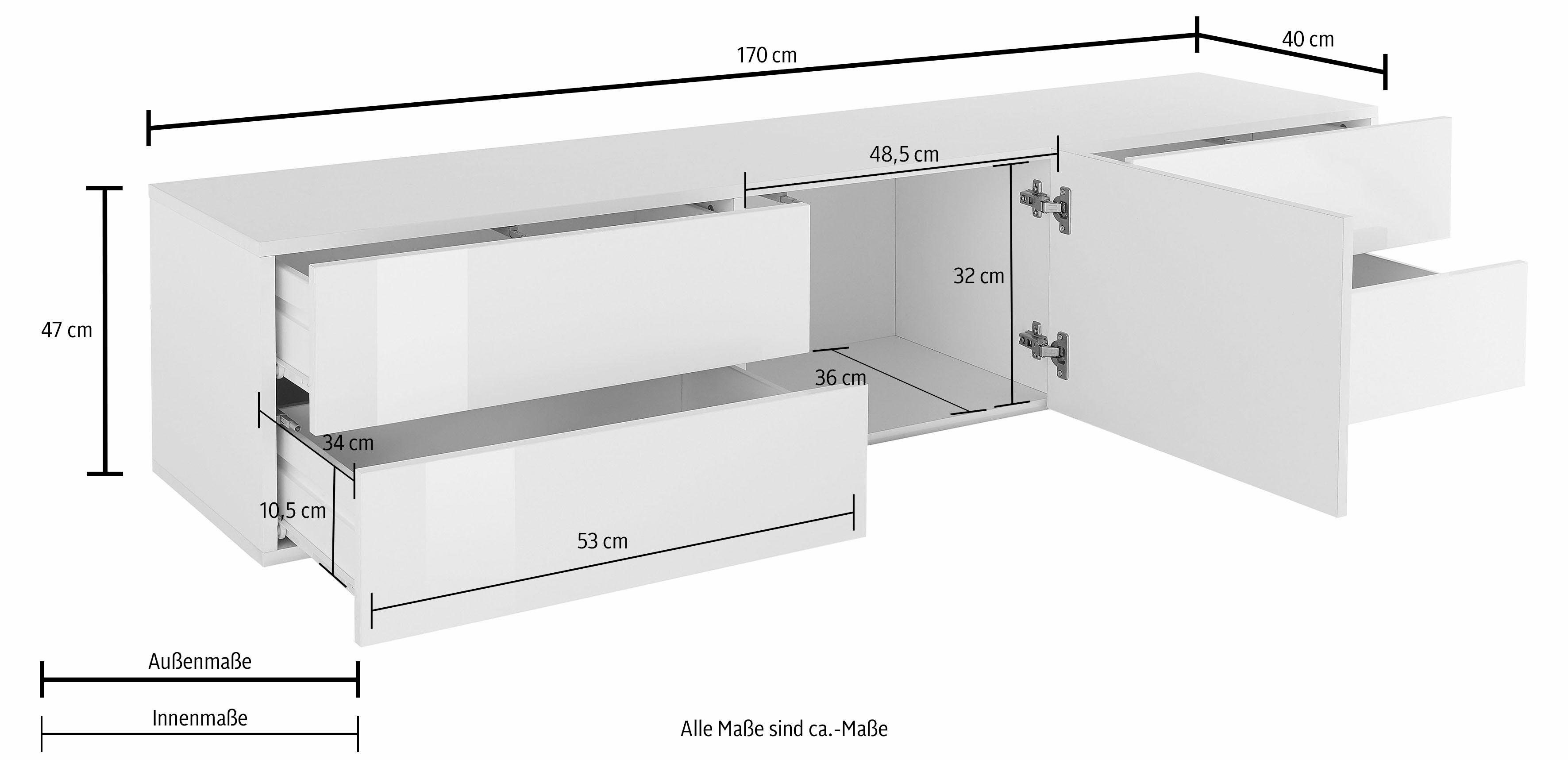 INOSIGN Tv-meubel Metis Breedte 170 cm