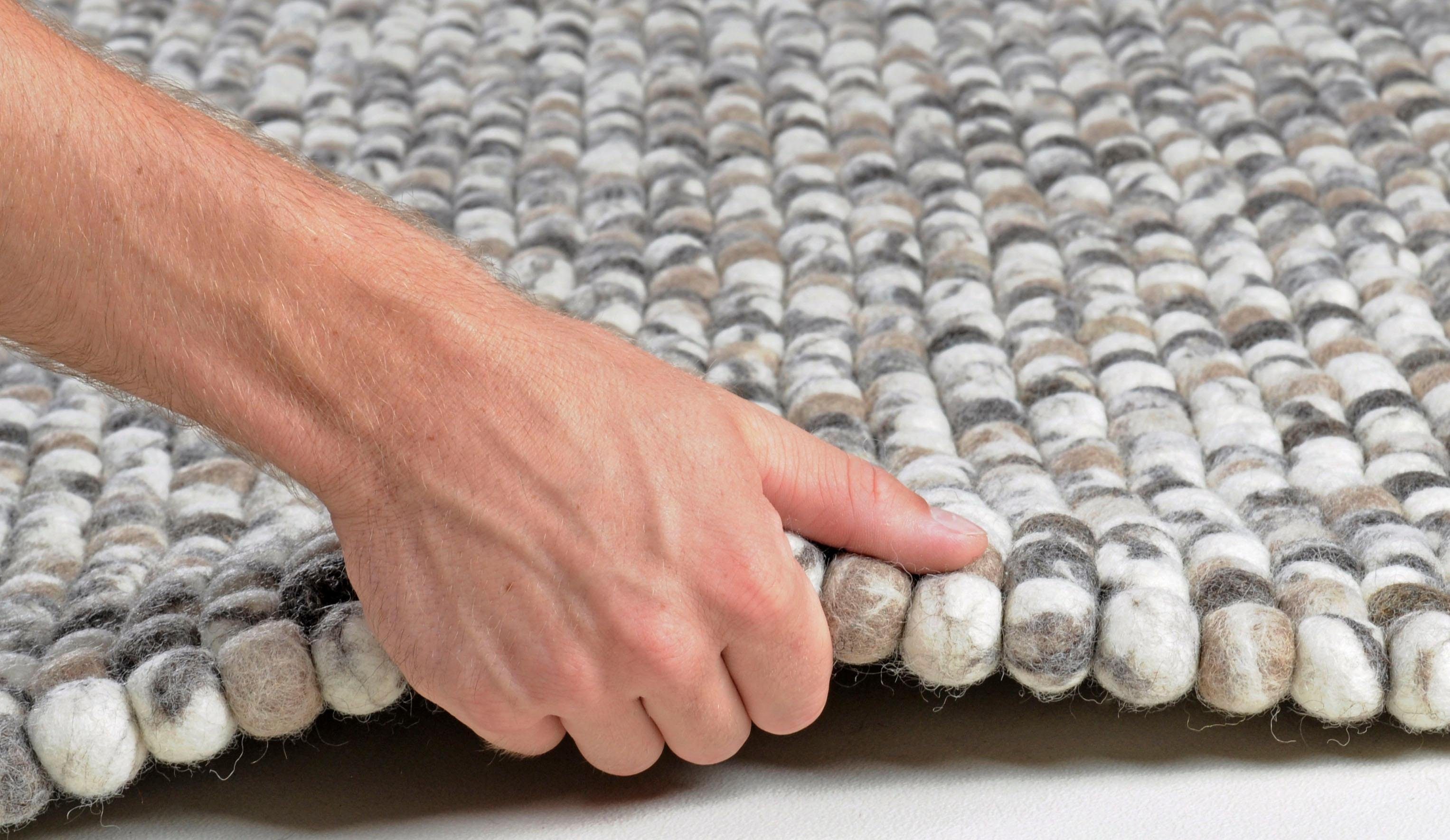 THEKO Loper Ballo Tapijtloper, van vilten bolletjes, zuivere wol, met de hand gemaakt