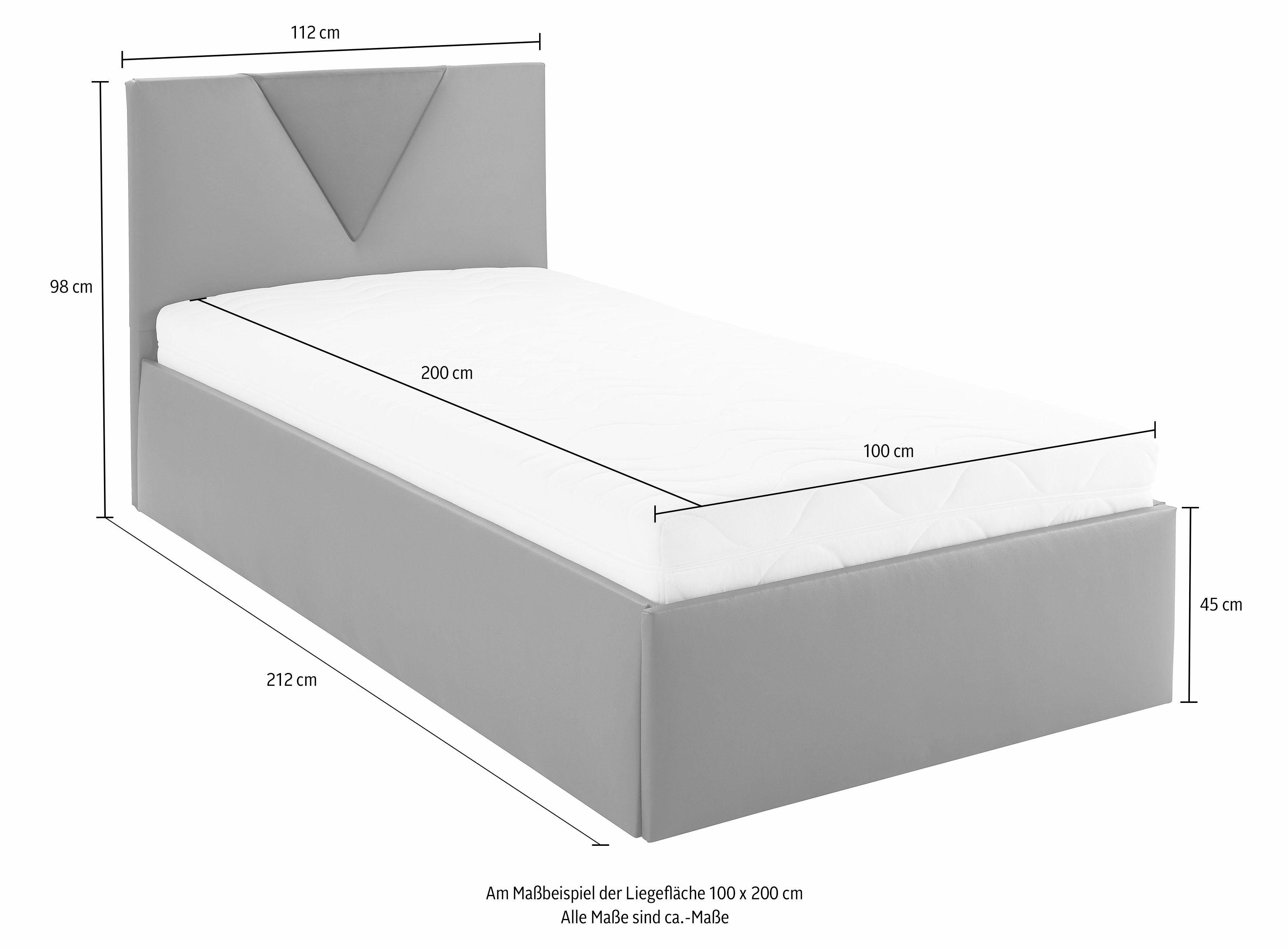 Westfalia Polsterbetten Gestoffeerd bed Malibu met bedkist bij uitvoering met matras