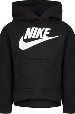 nike sportswear hoodie club fleece high low pullover zwart