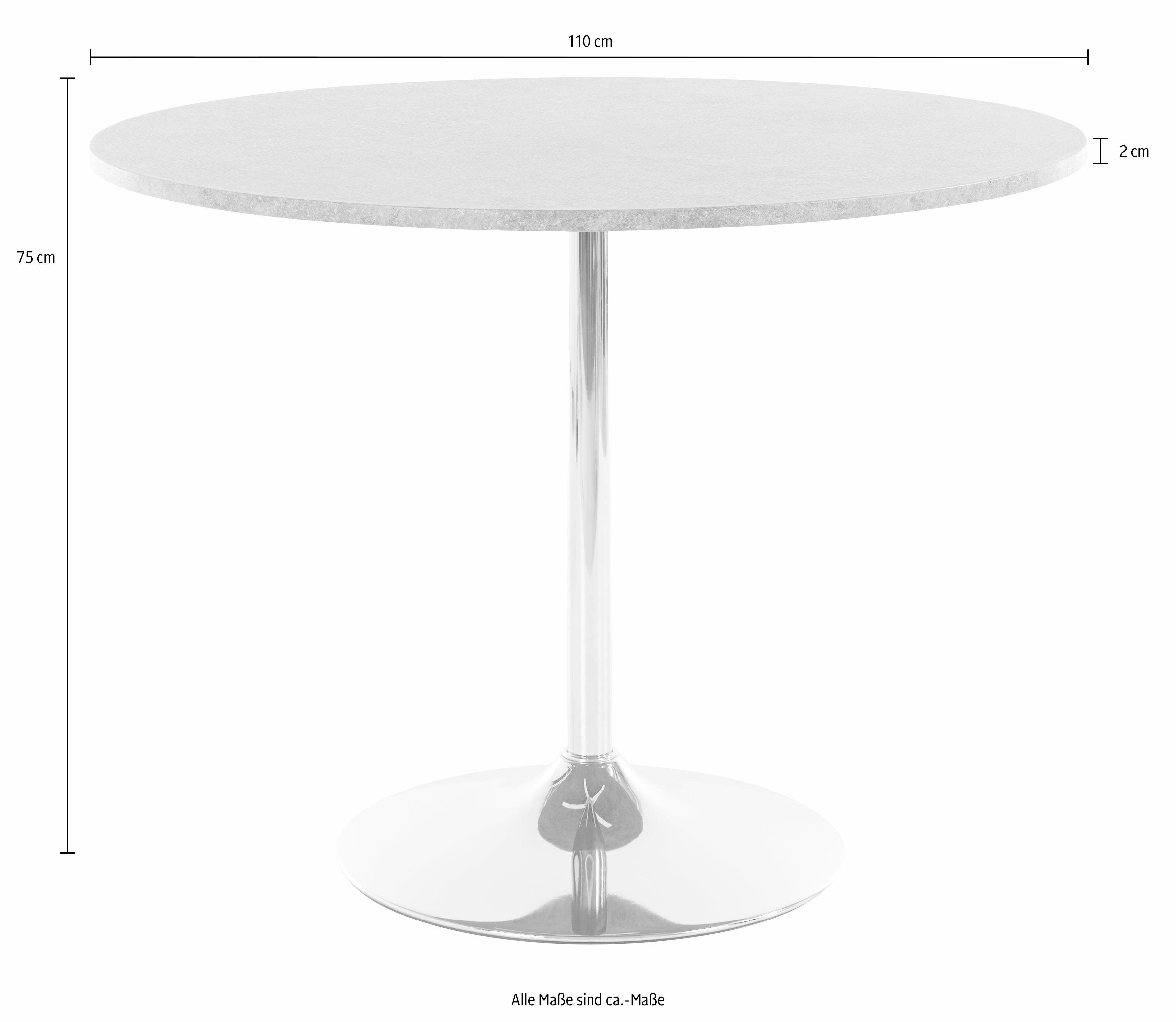 INOSIGN Eethoek met ronde tafel in cementlook (set, 5-delig)