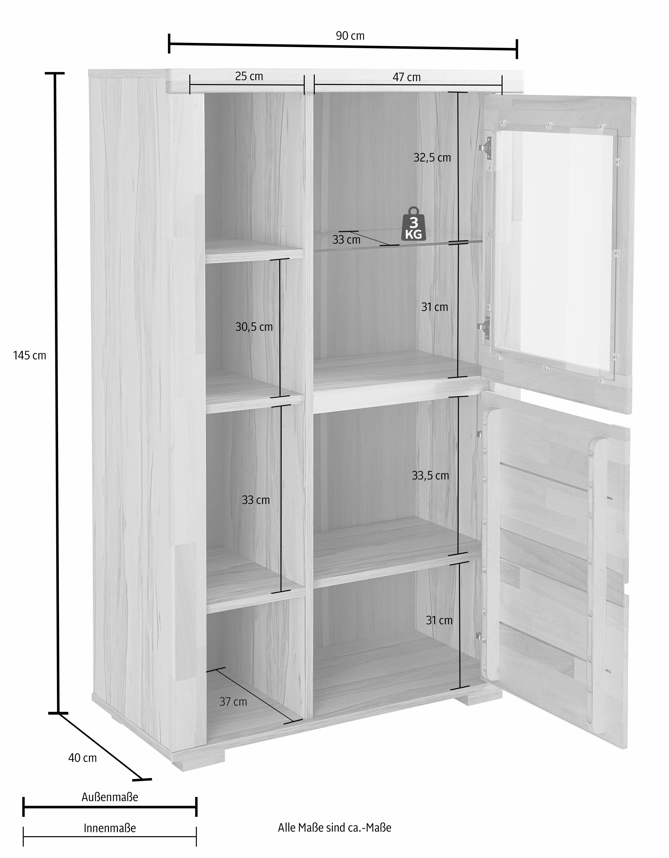 Home affaire Vitrinekast Denis Opbergvitrine, hoogte 145 cm